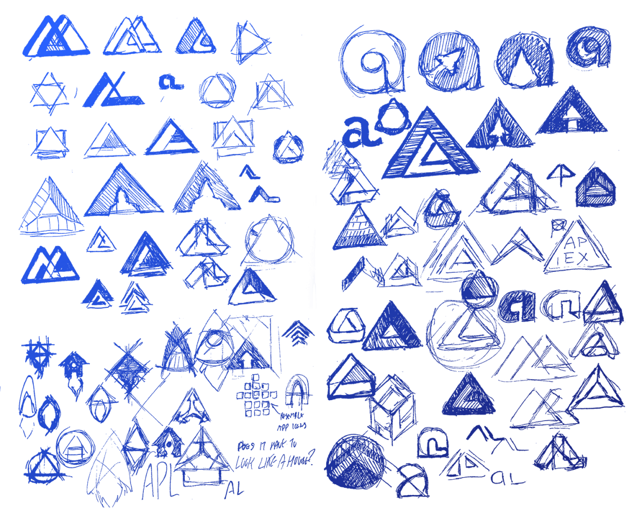 Sketches for the Apex Launcher logo