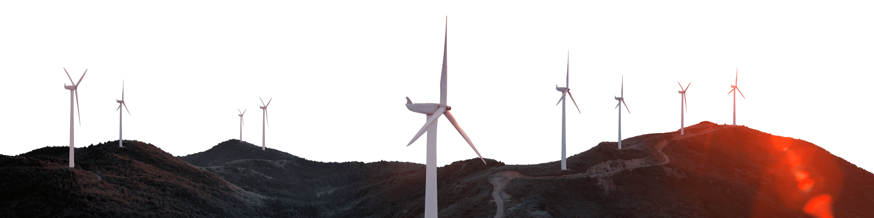 Wind turbines along the countryside