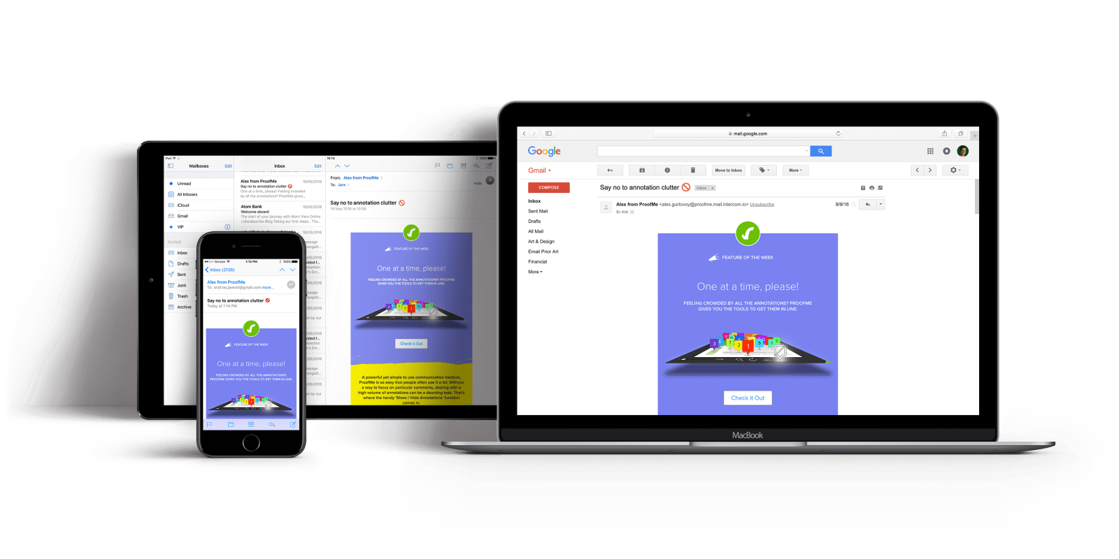 ProofMe emails in various devices.