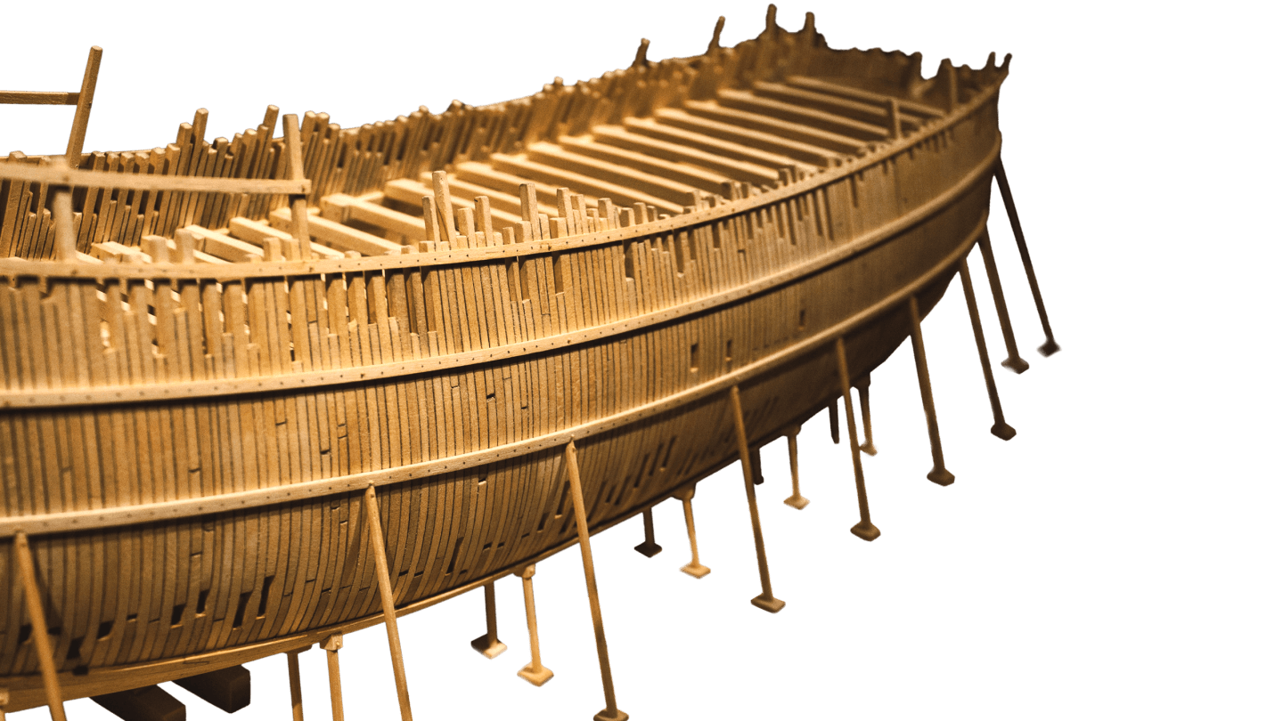 Model boat made from balsa wood