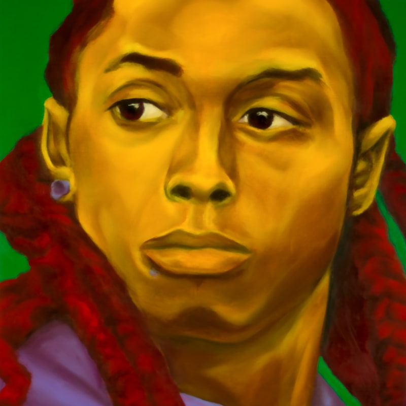 An oil portrait of Lil Wayne