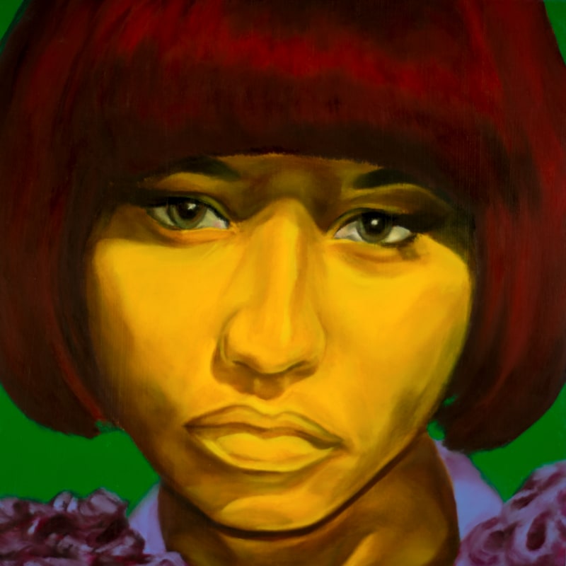 An oil portrait of Nicki Minaj
