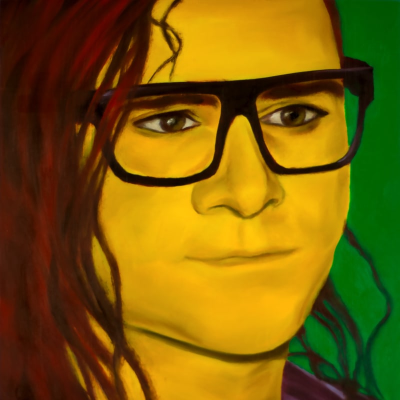 An oil portrait of Skrillex