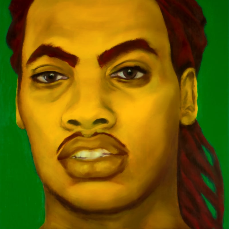 An oil portrait of Waka Flocka Flame