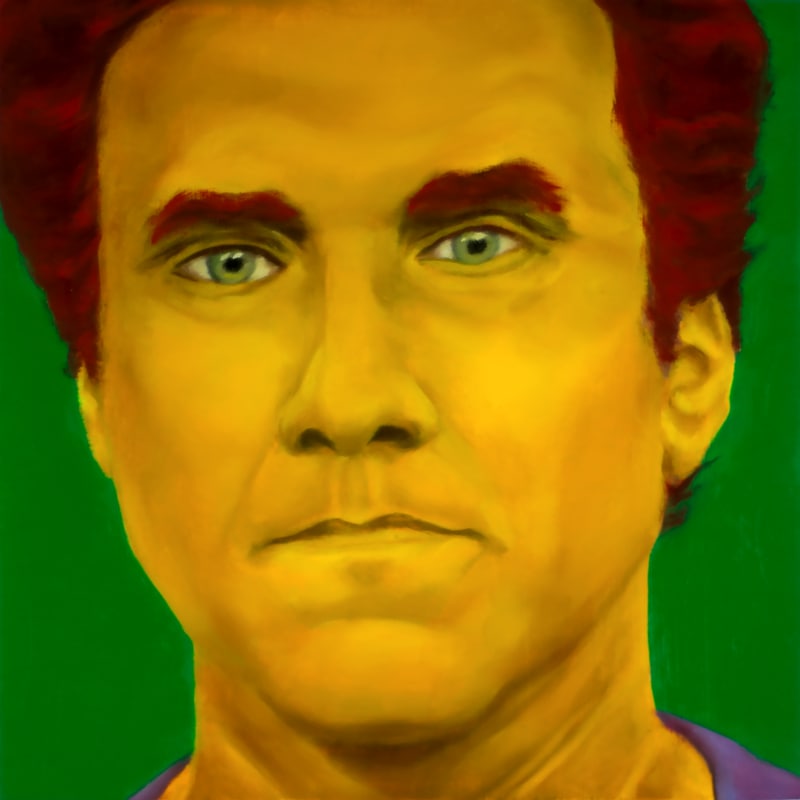 An oil portrait of Will Ferrell