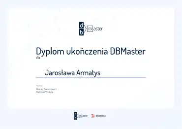 Ceryfikat ukończenia DB Master