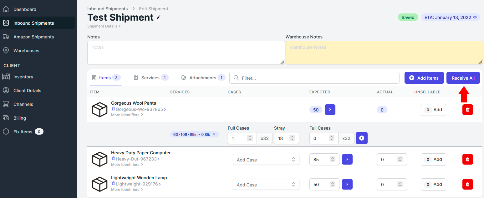 Receiving Inbound Shipments