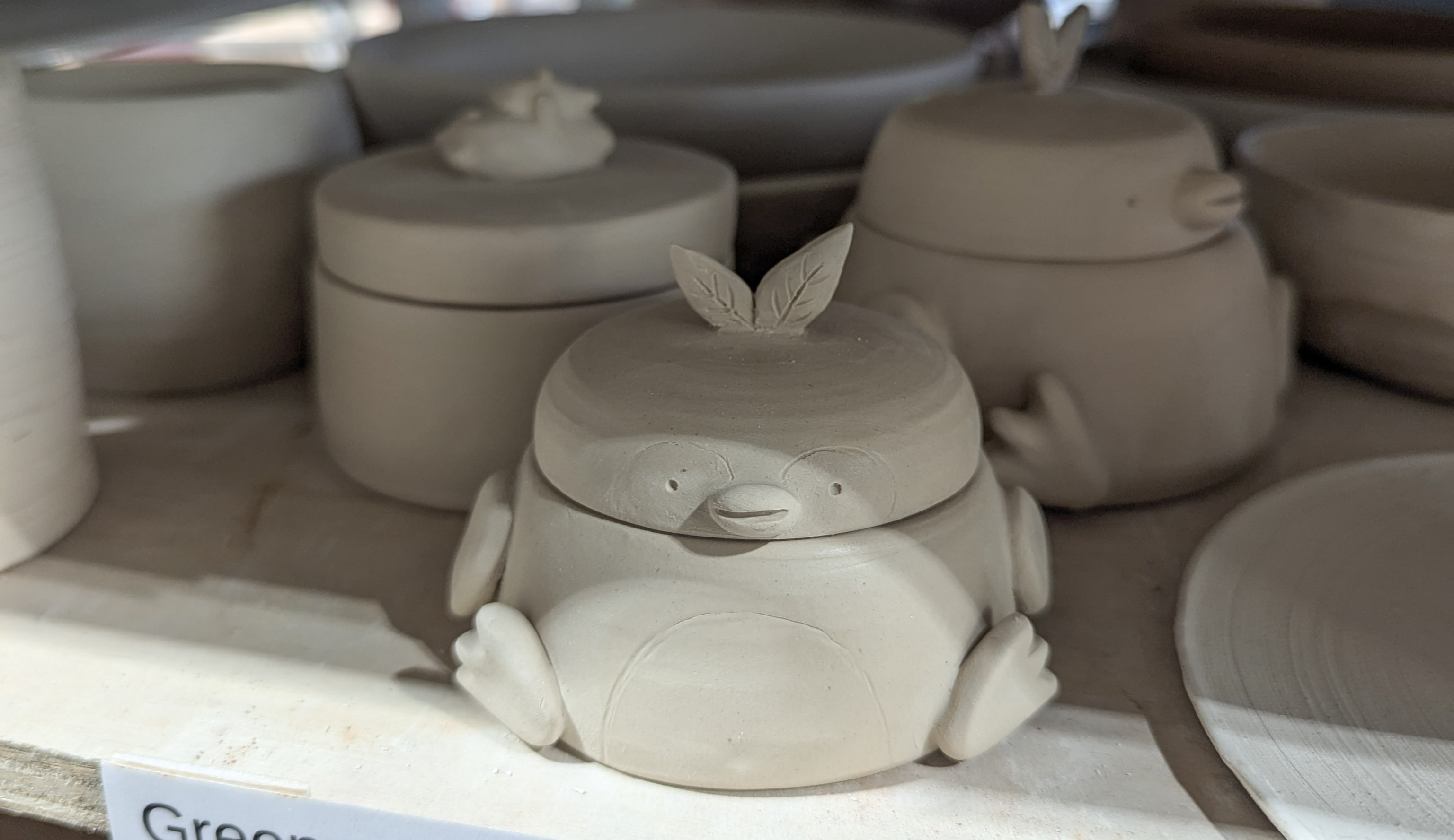 Greenware on the shelf