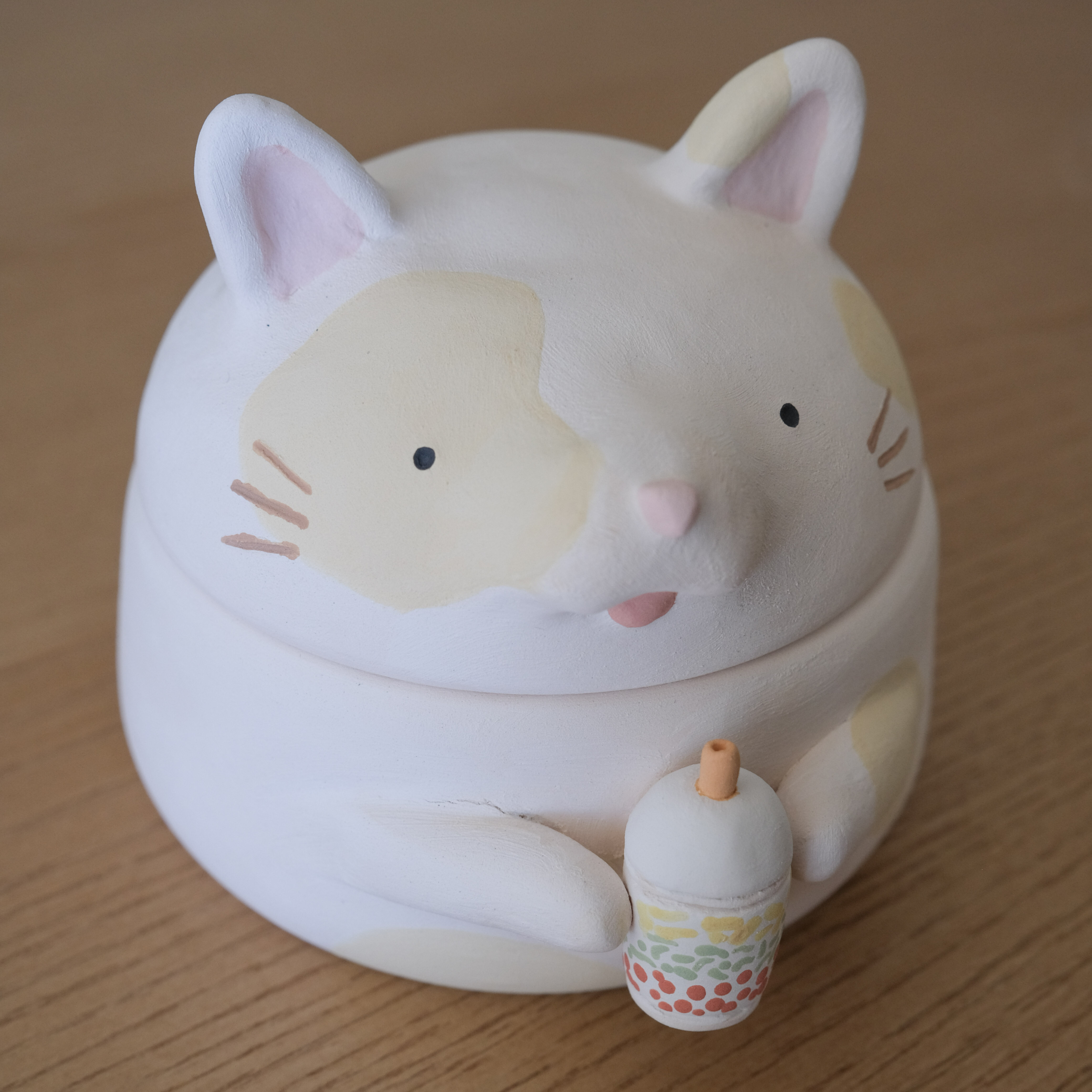 Cat jar painted