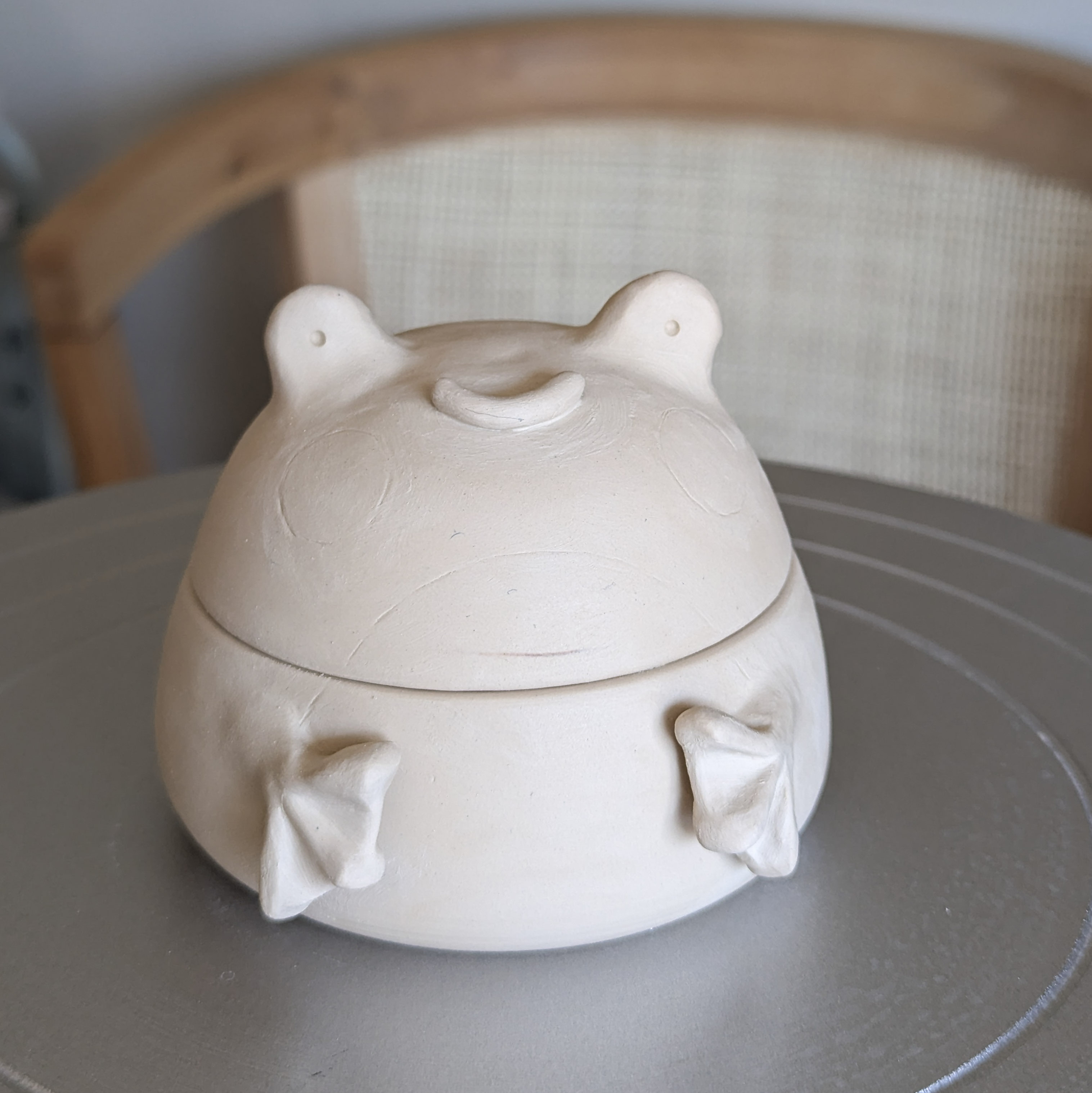 Frog greenware