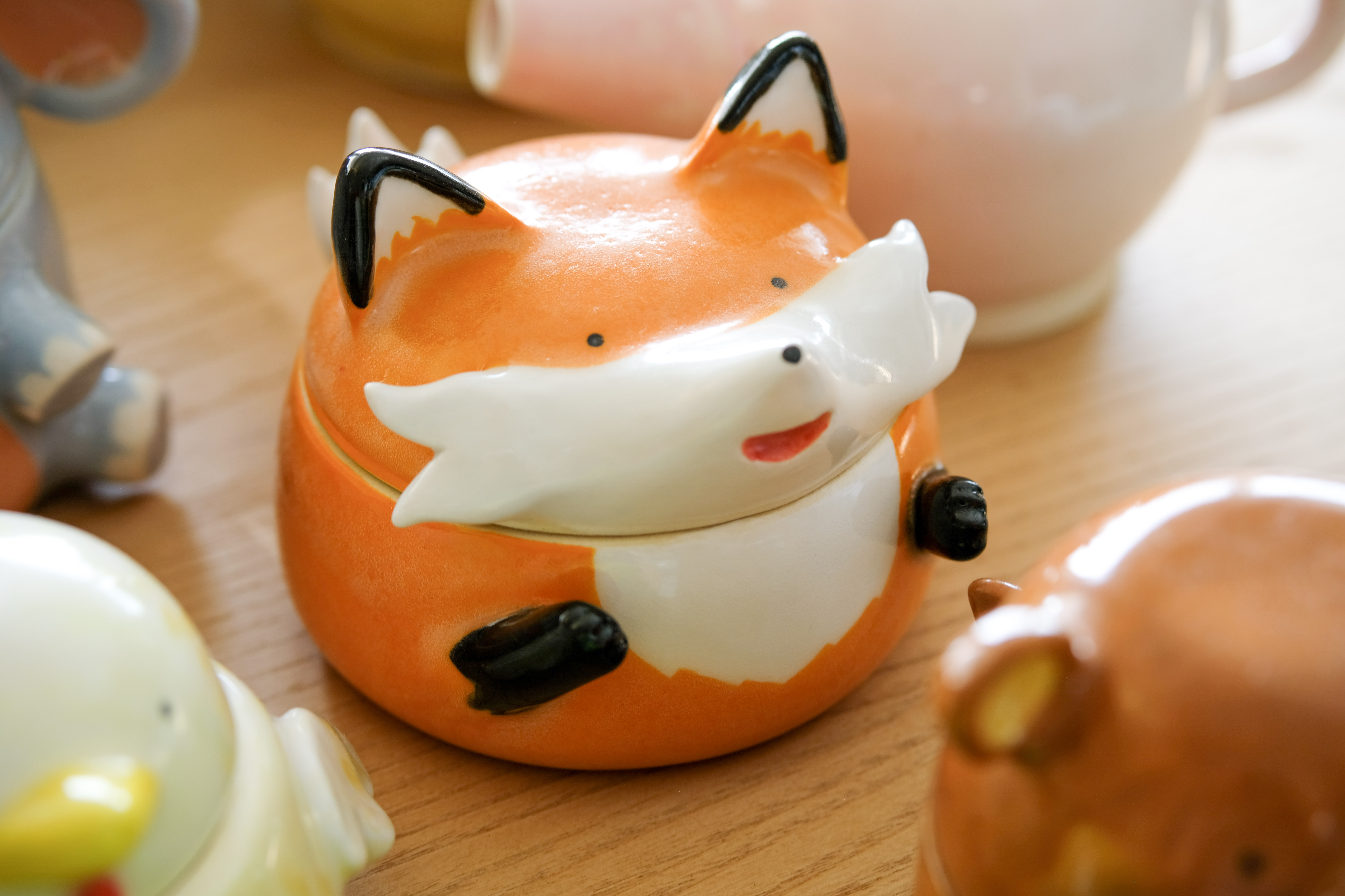 Orange fox with friends