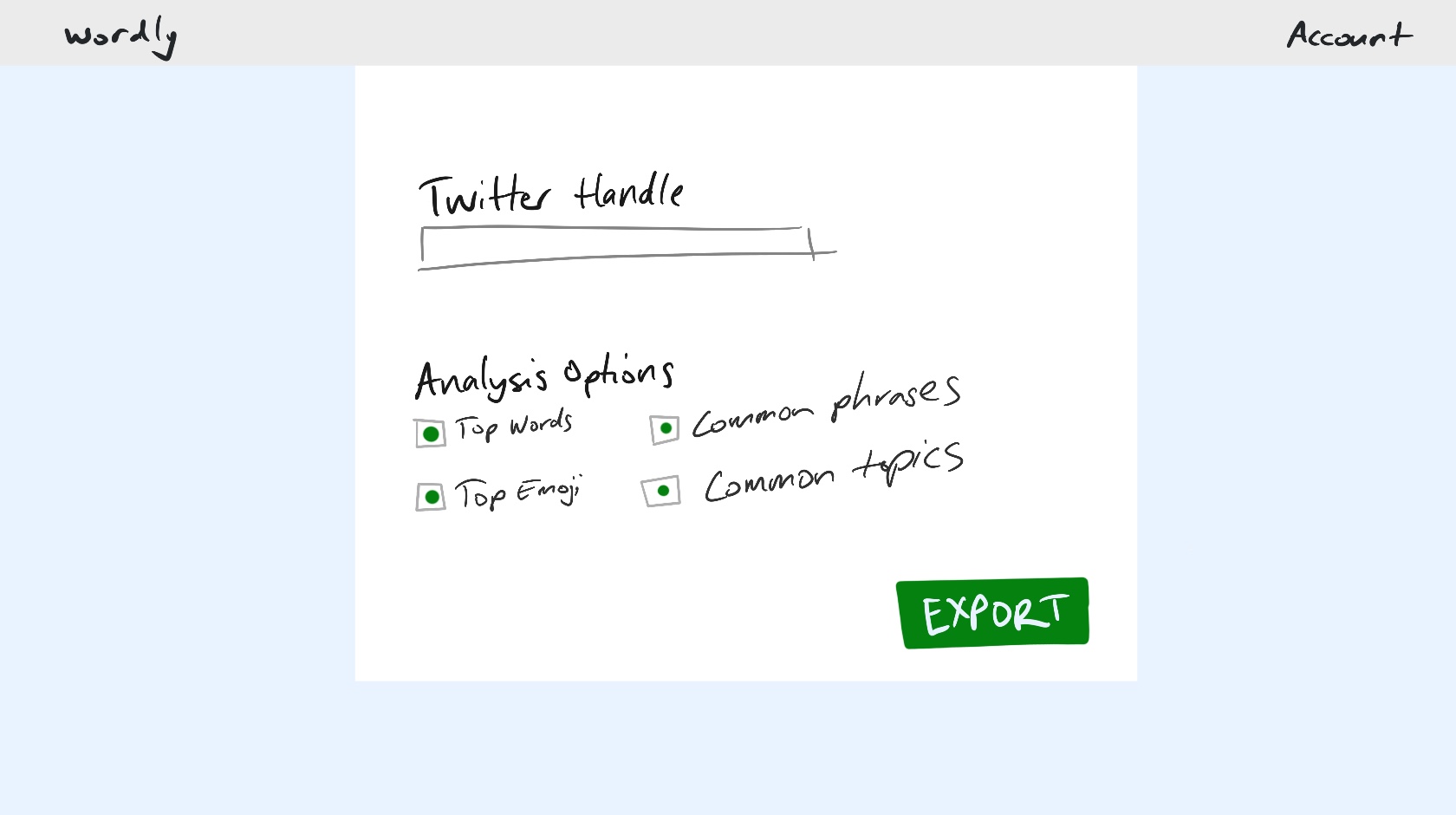 A simple mock-up of a web-app containing the same text analysis functionality