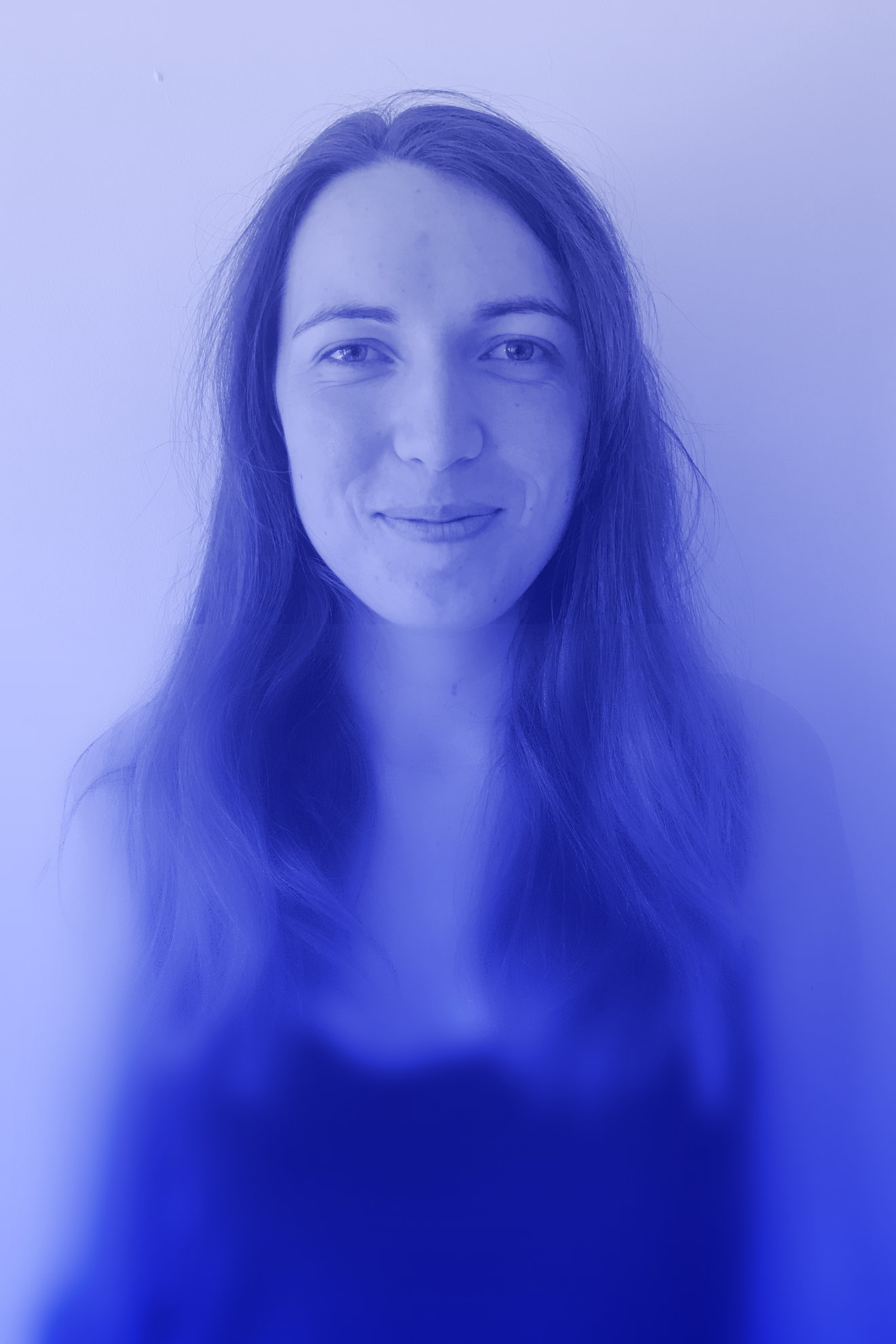 Women looks directly at camera, black and white