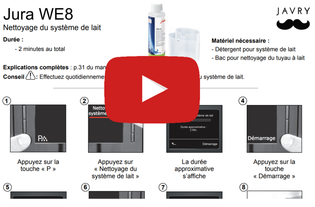 Nettoyage Jura WE8 - vidéo et guide pour nettoyer votre machine