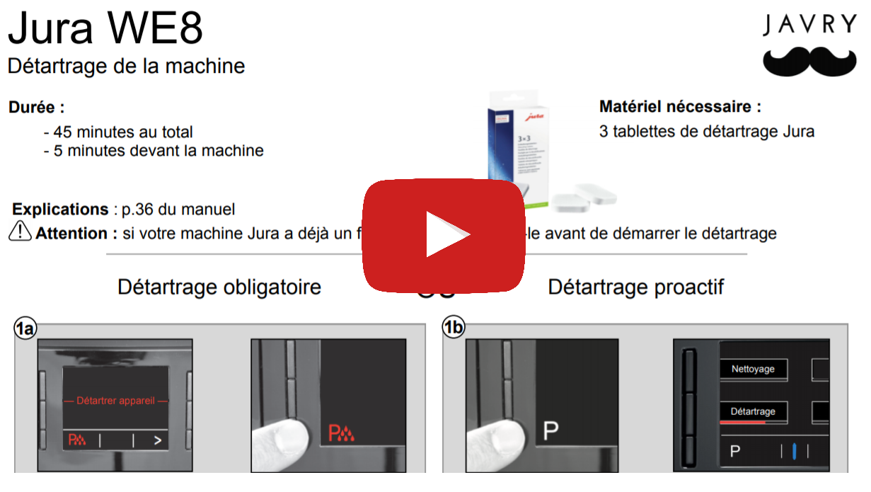 Nettoyage Jura WE8 - vidéo et guide pour nettoyer votre machine