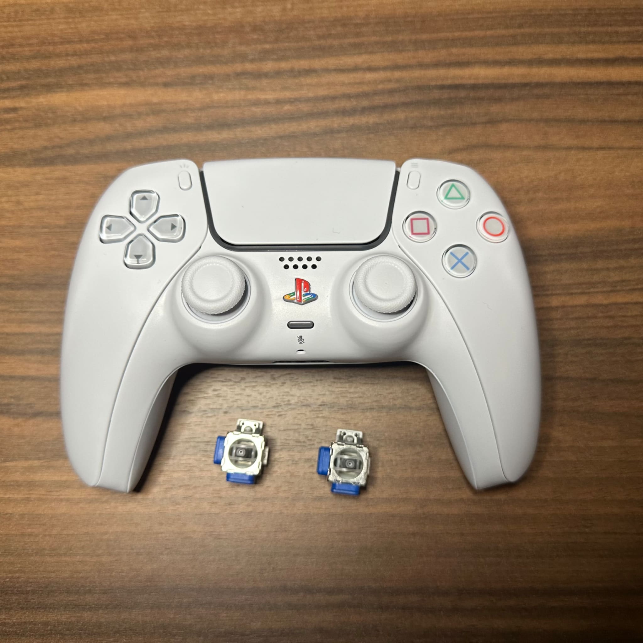 White Retro Custom Sony DualSense PS5 Controller W/ TMR Hall