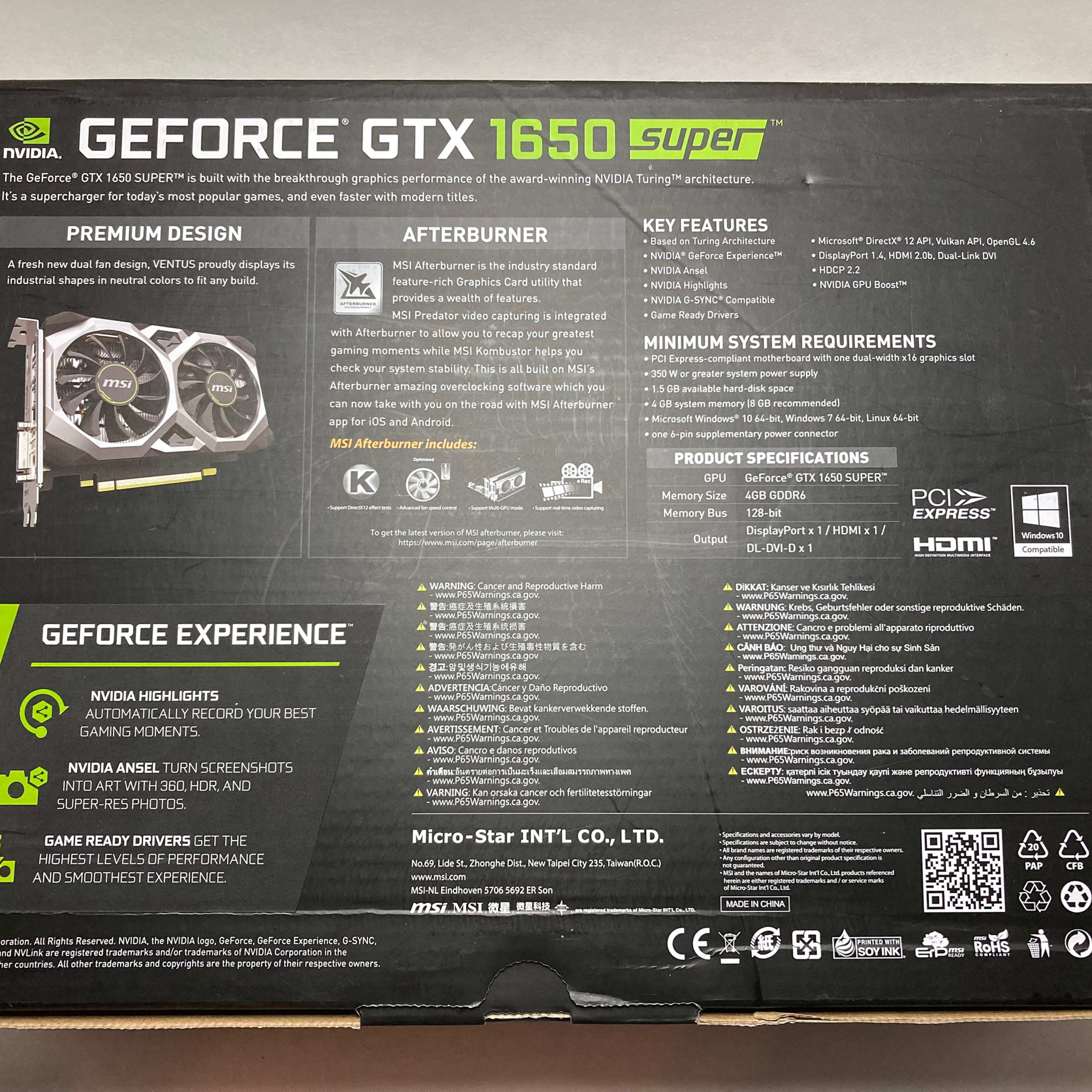 MSI GeForce GTX 1650 Super VENTUS XS OC edition - USED | Jawa MSI GeForce GTX 1650 Super VENTUS XS OC edition - USED | Jawa