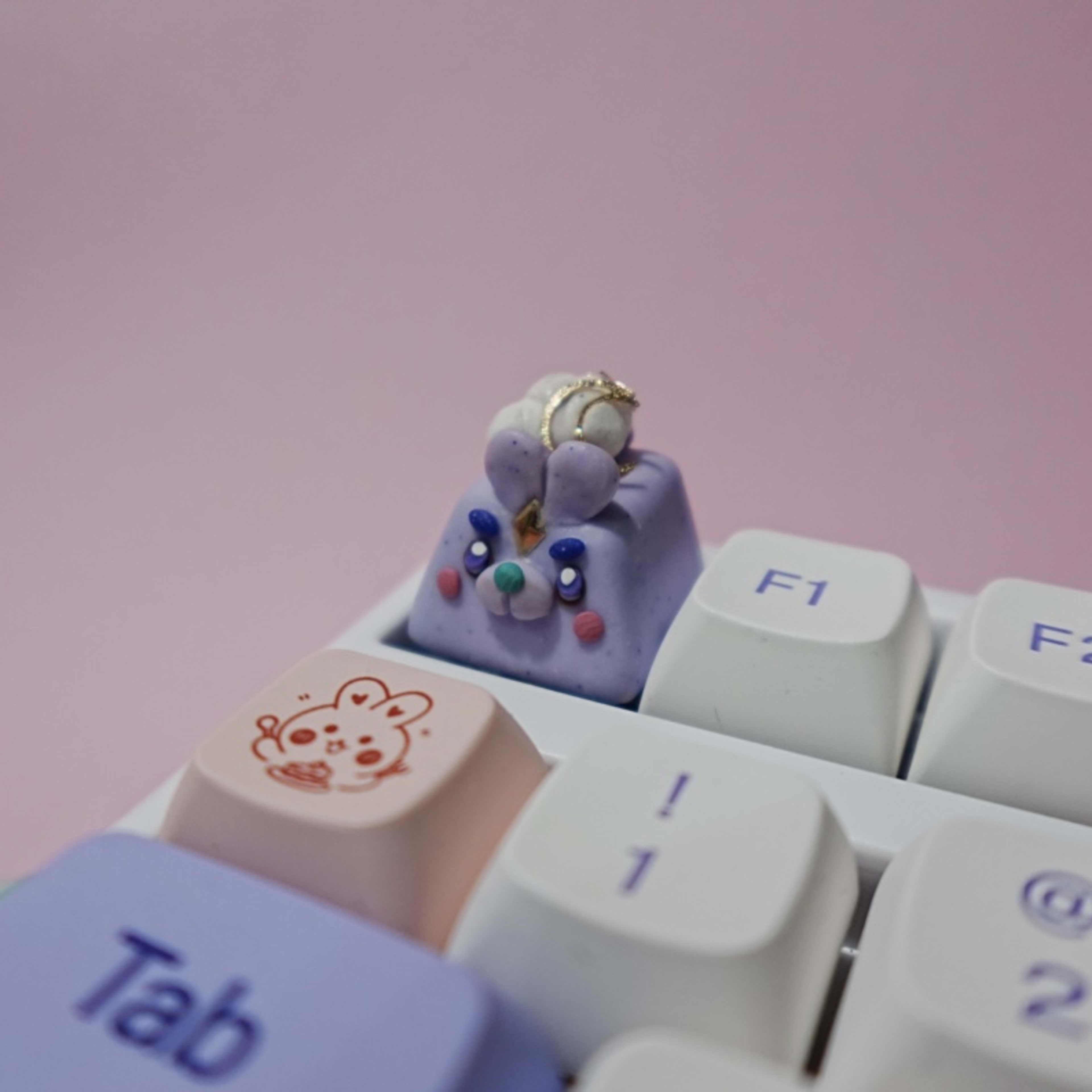 BunnyBuns Series - Ube Star Bunny Artisan Keycap