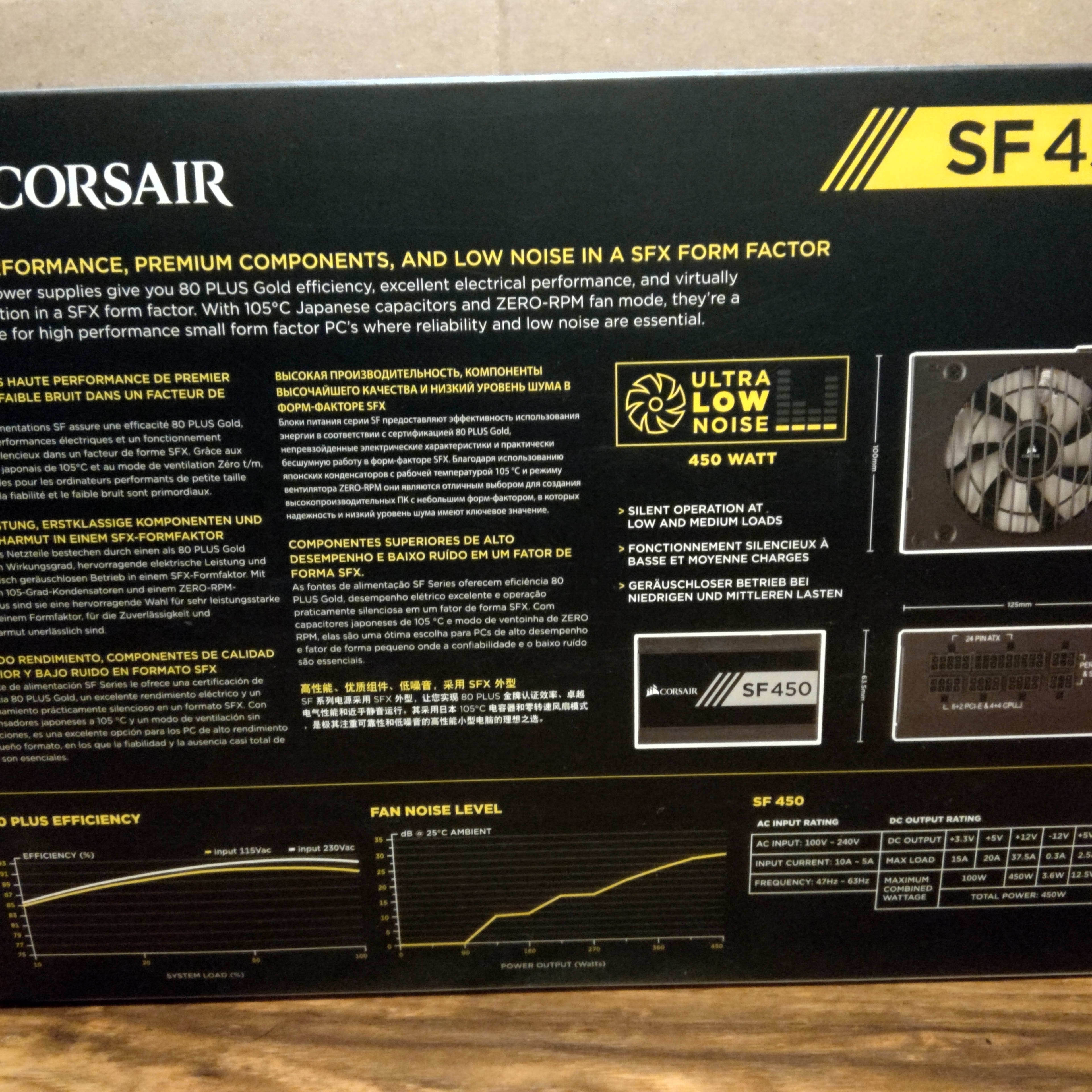 Corsair SF Series, SF450, 450 Watt, SFX, 80+ Gold Certified, Fully Modular Power Supply