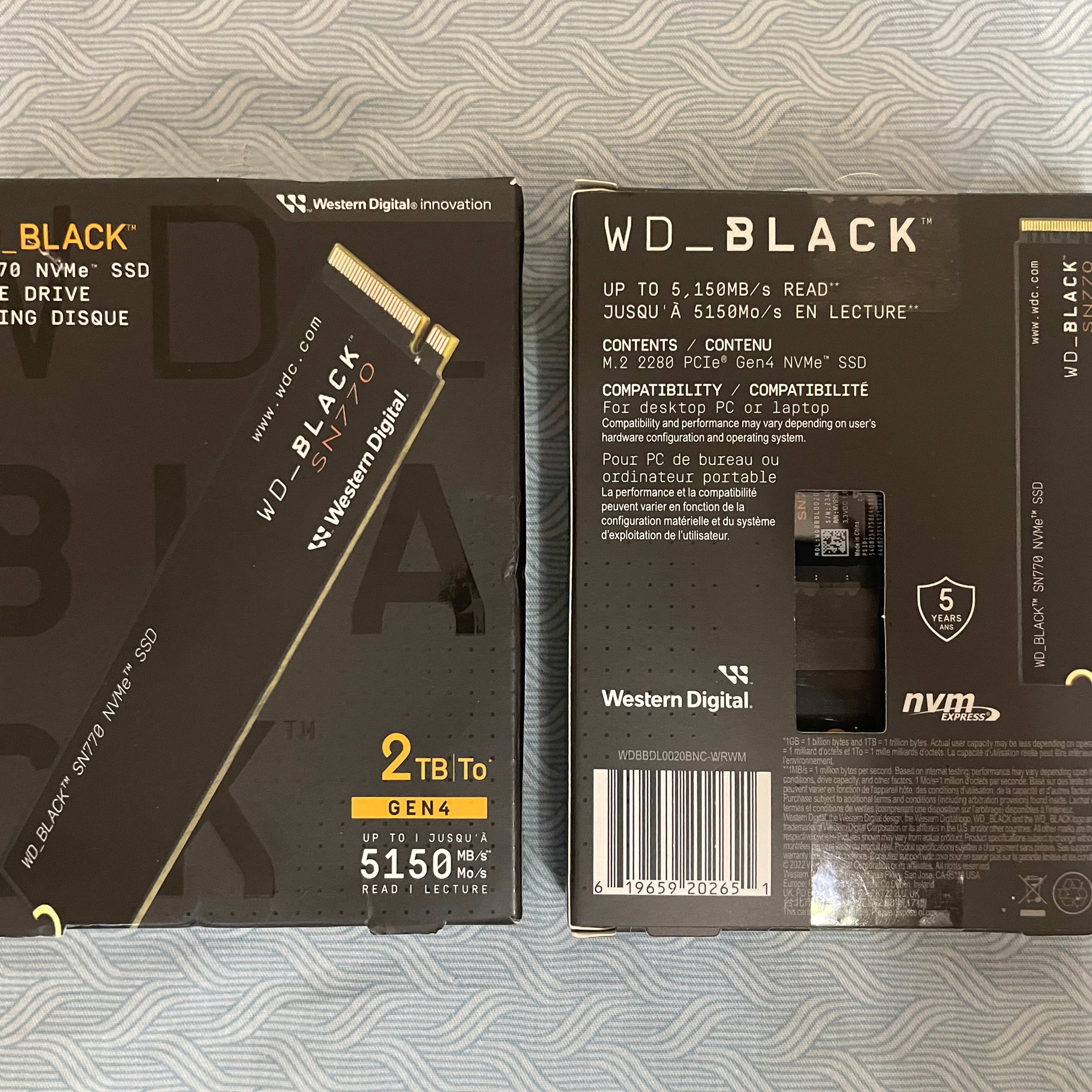WD Black SN770 2 TB NVMe SSD