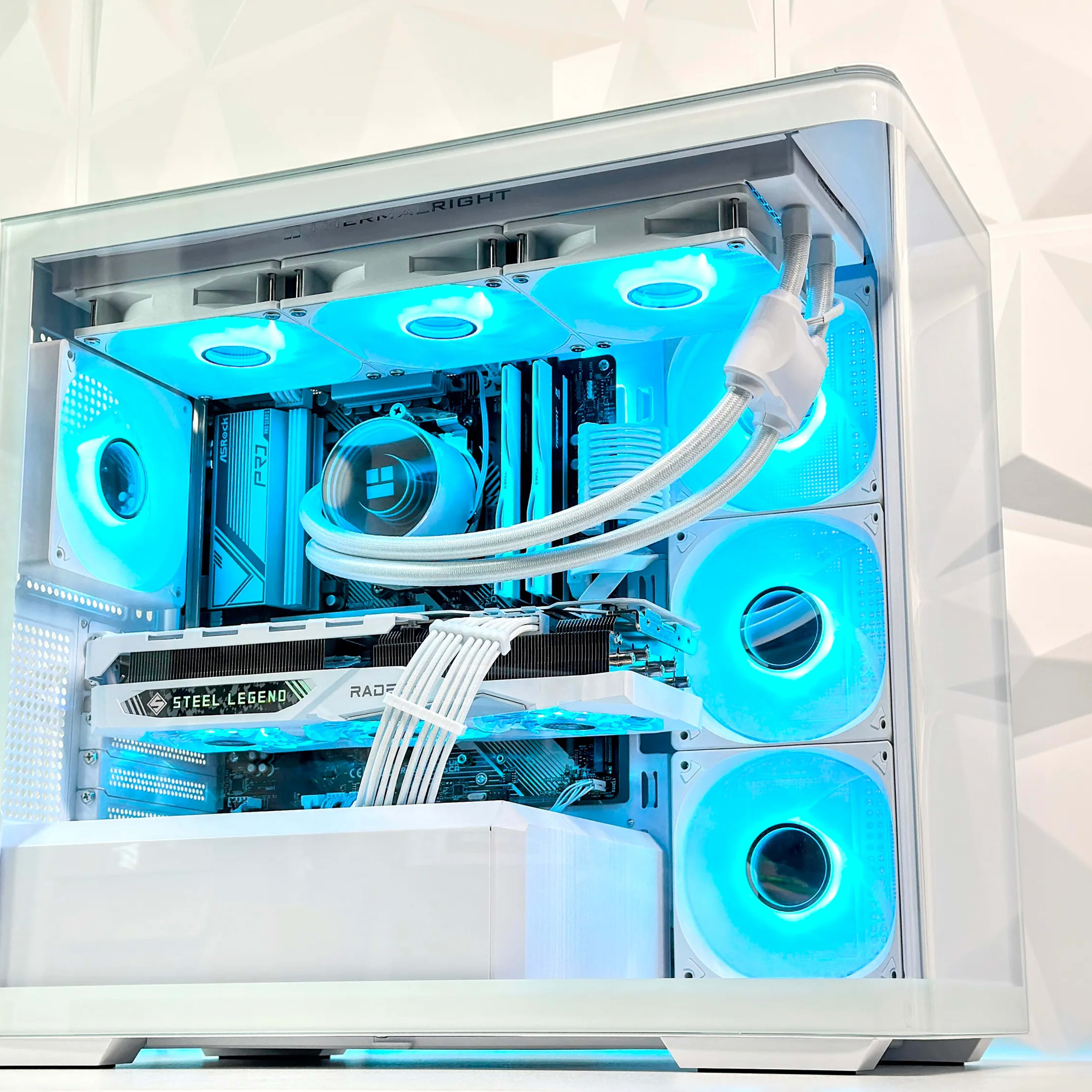 🤍👁️‍🗨️Liquid Cooled Gaming PC◊AMD RX 7800 XT 16GB◊AMD Ryzen 5 7500F◊32GB DDR5◊1TB SSD