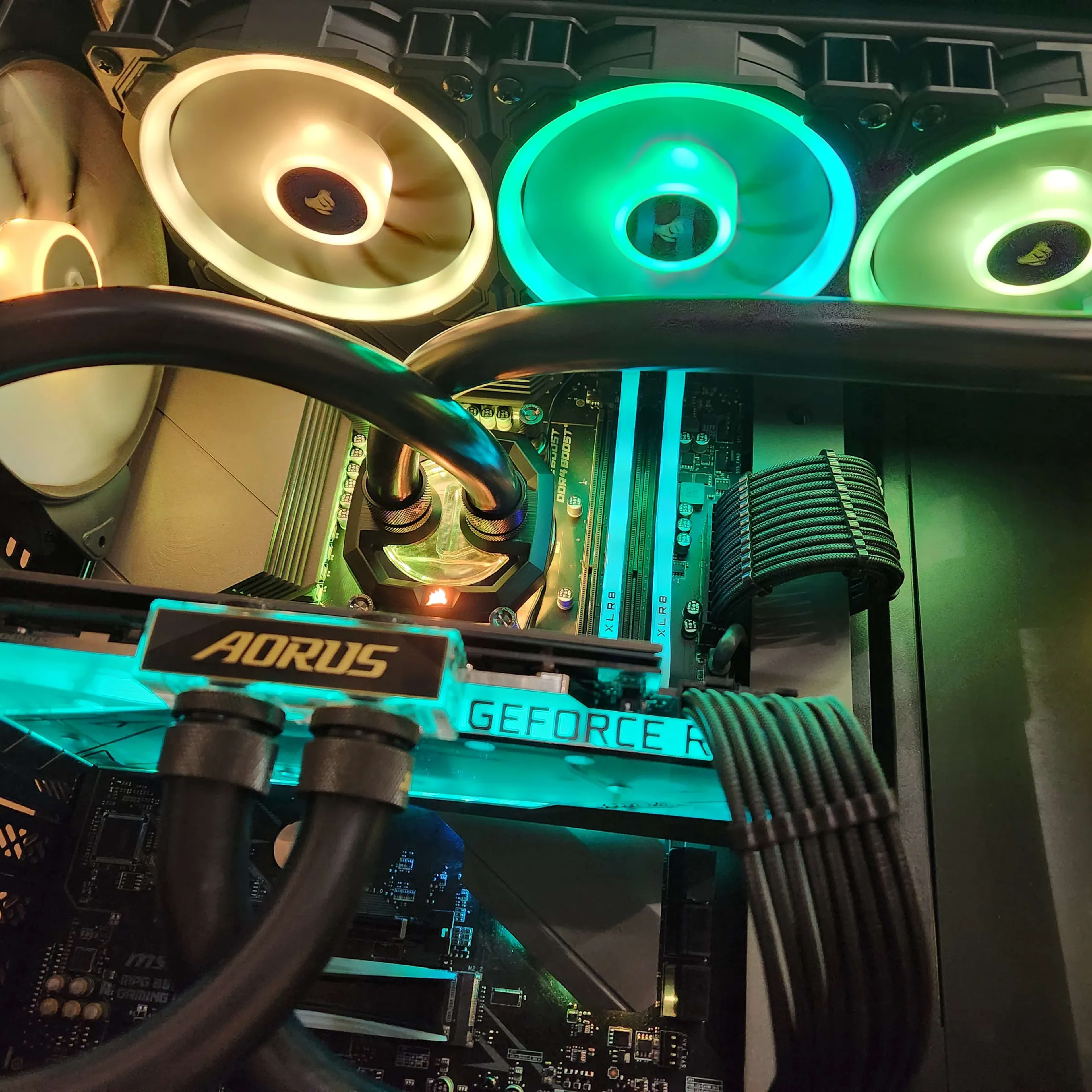 Custom Water-Cooled RGB Gaming PC: Ryzen 5 5600X RTX 3080 16GB RAM 1TB SSD