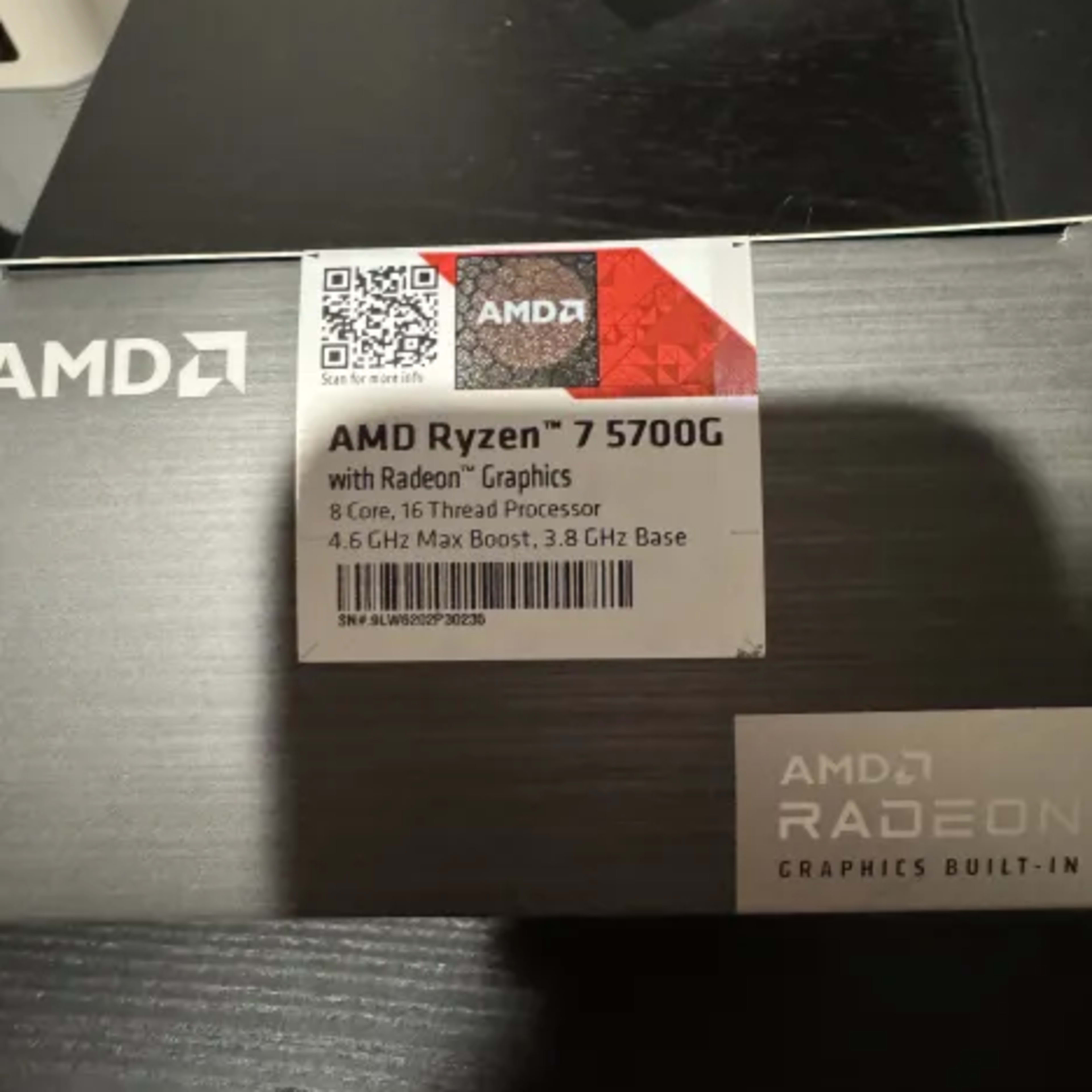 Brand New Ryzen 7 5700g (COMES WITH STOCK COOLER)