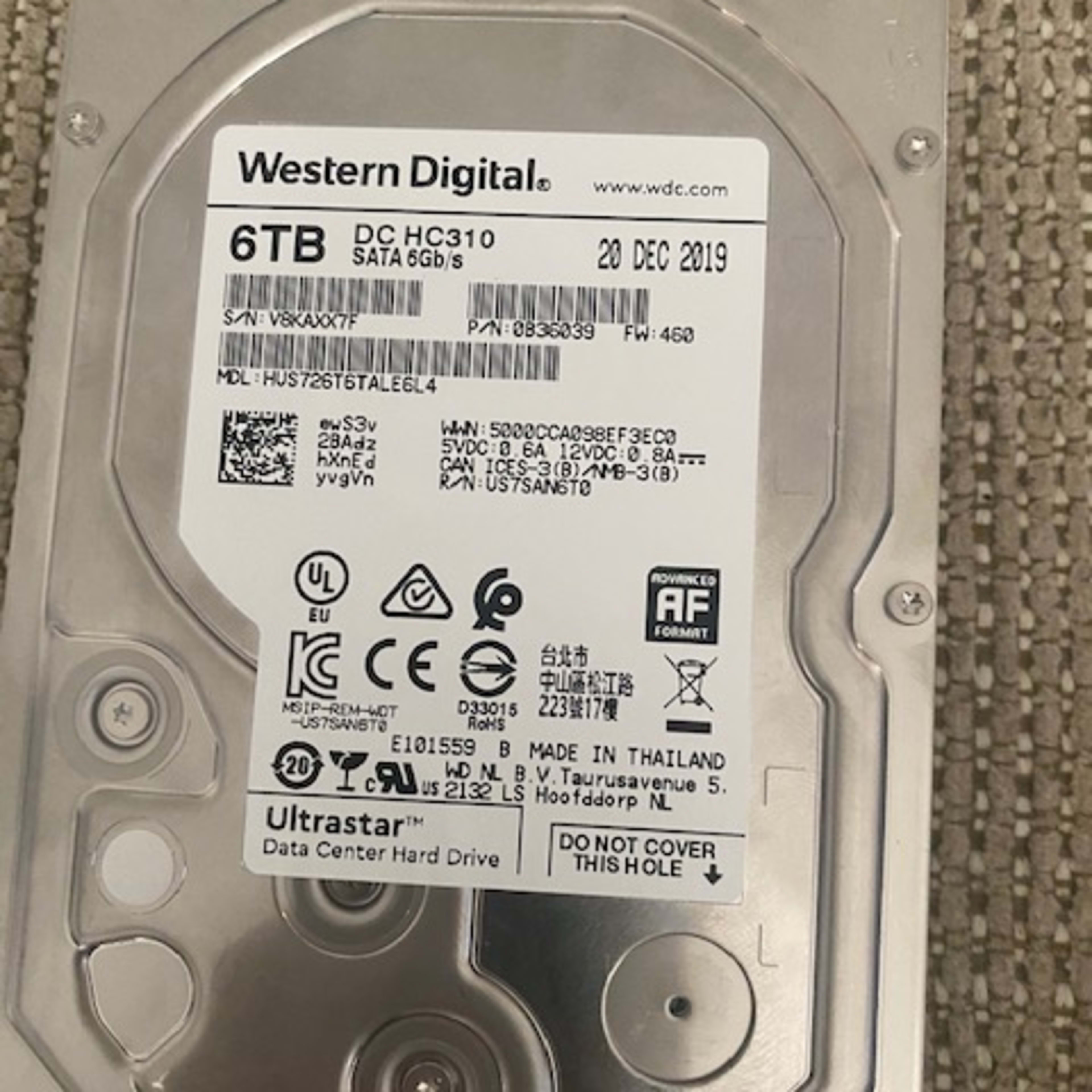 Western Digital 6TB Ultrastar DC HC310