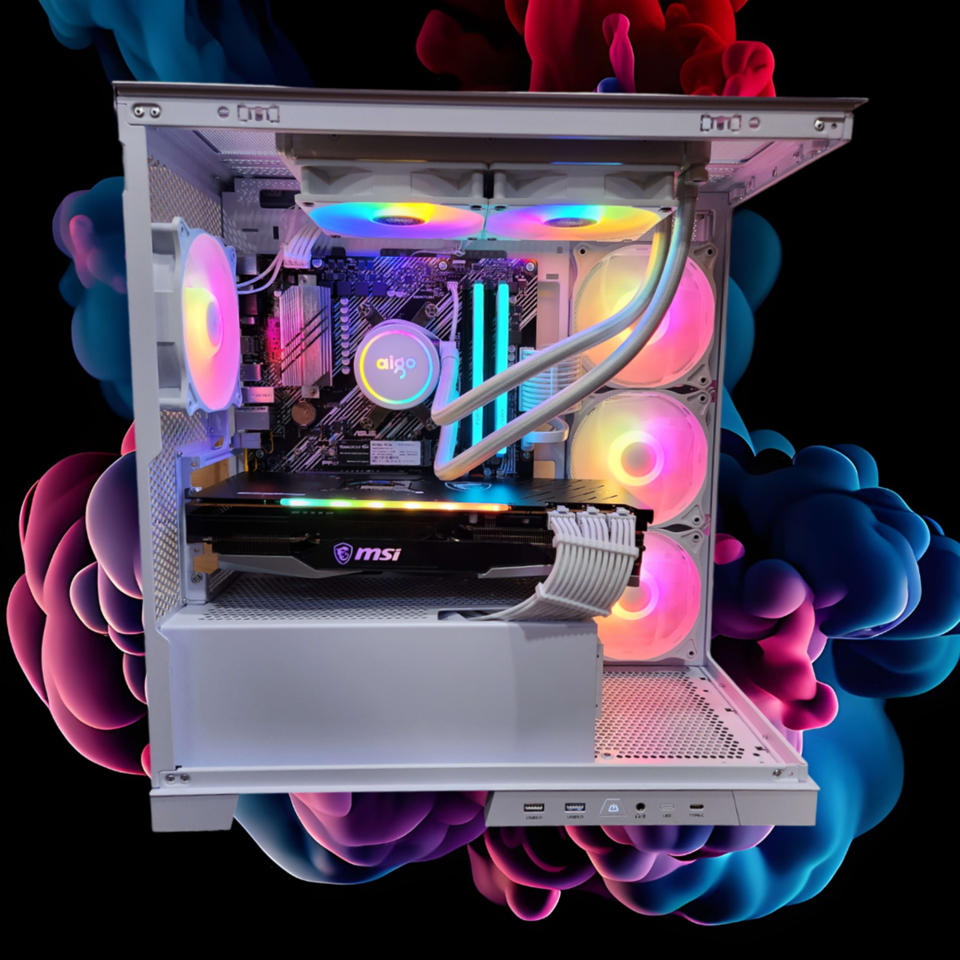 🔐Gateway⛅️: RX 6900 XT | Ryzen 5700x | 32GB DDR4 RAM | 2TB SSD | Mini Screen | RGB Fans | White PC