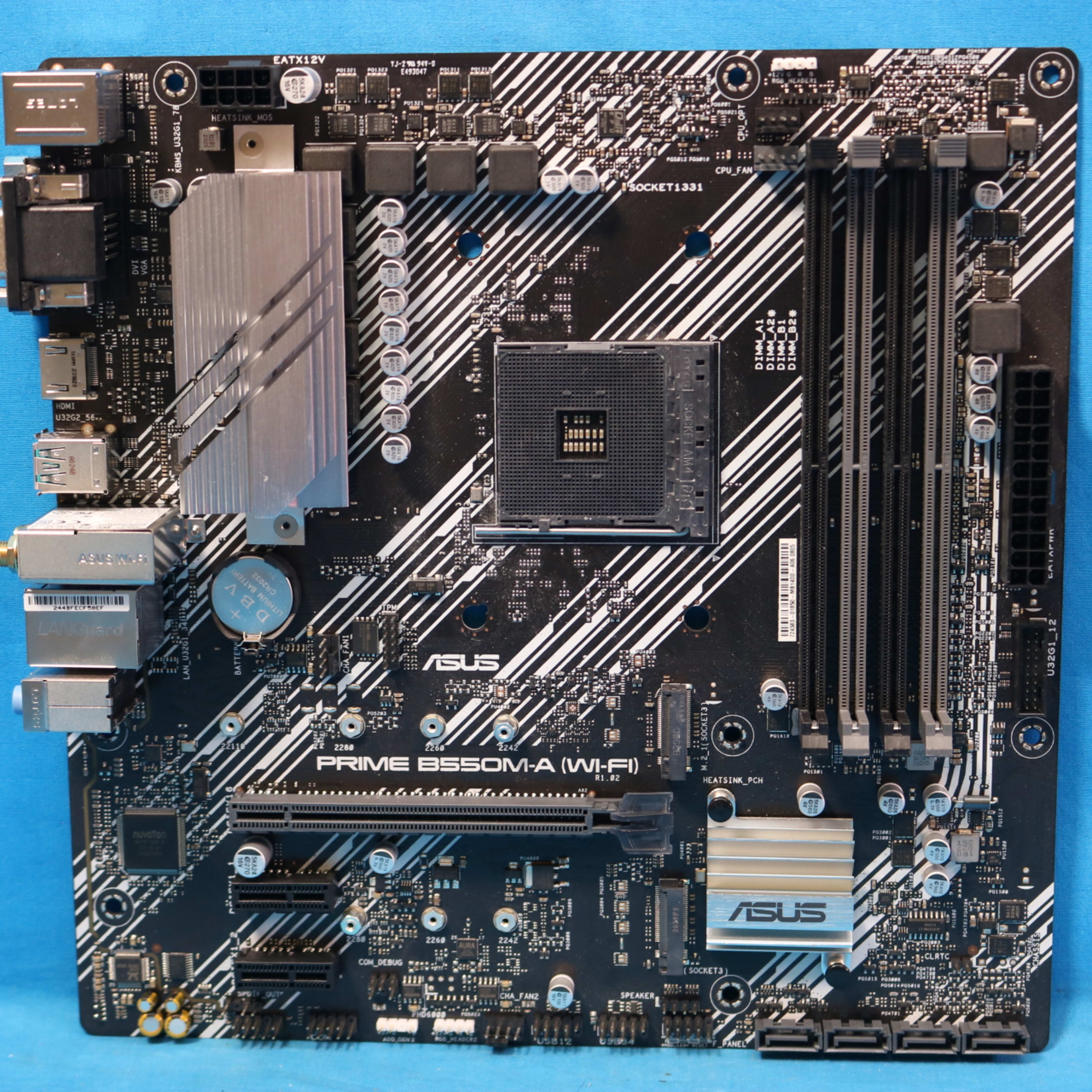 ASUS Prime B550M-A (WI-FI) AMD Socket AM4 DDR4 MicroATX Desktop Motherboard No I/O - 4179137028