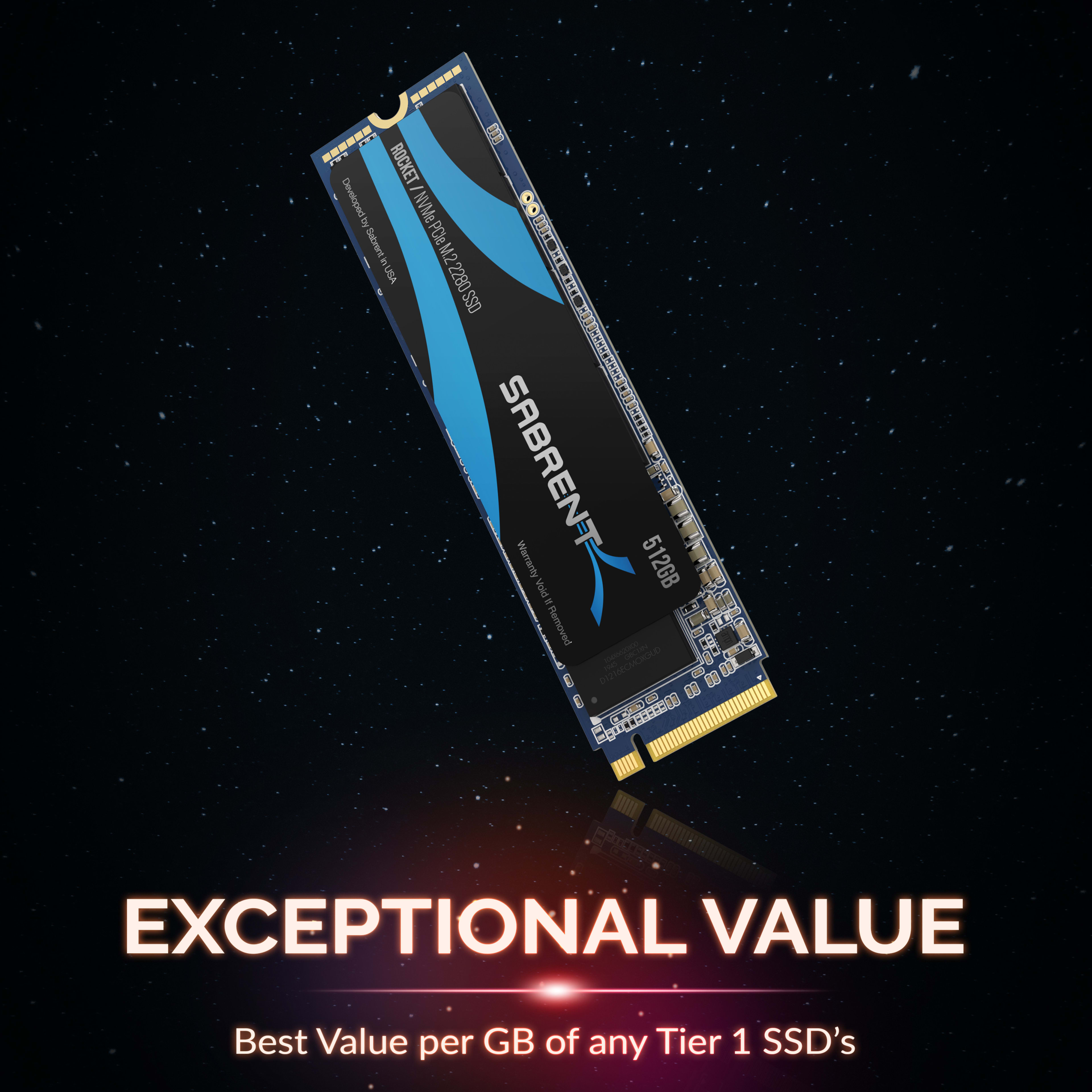 SABRENT 512GB Rocket NVMe PCIe M.2 2280 Internal SSD High