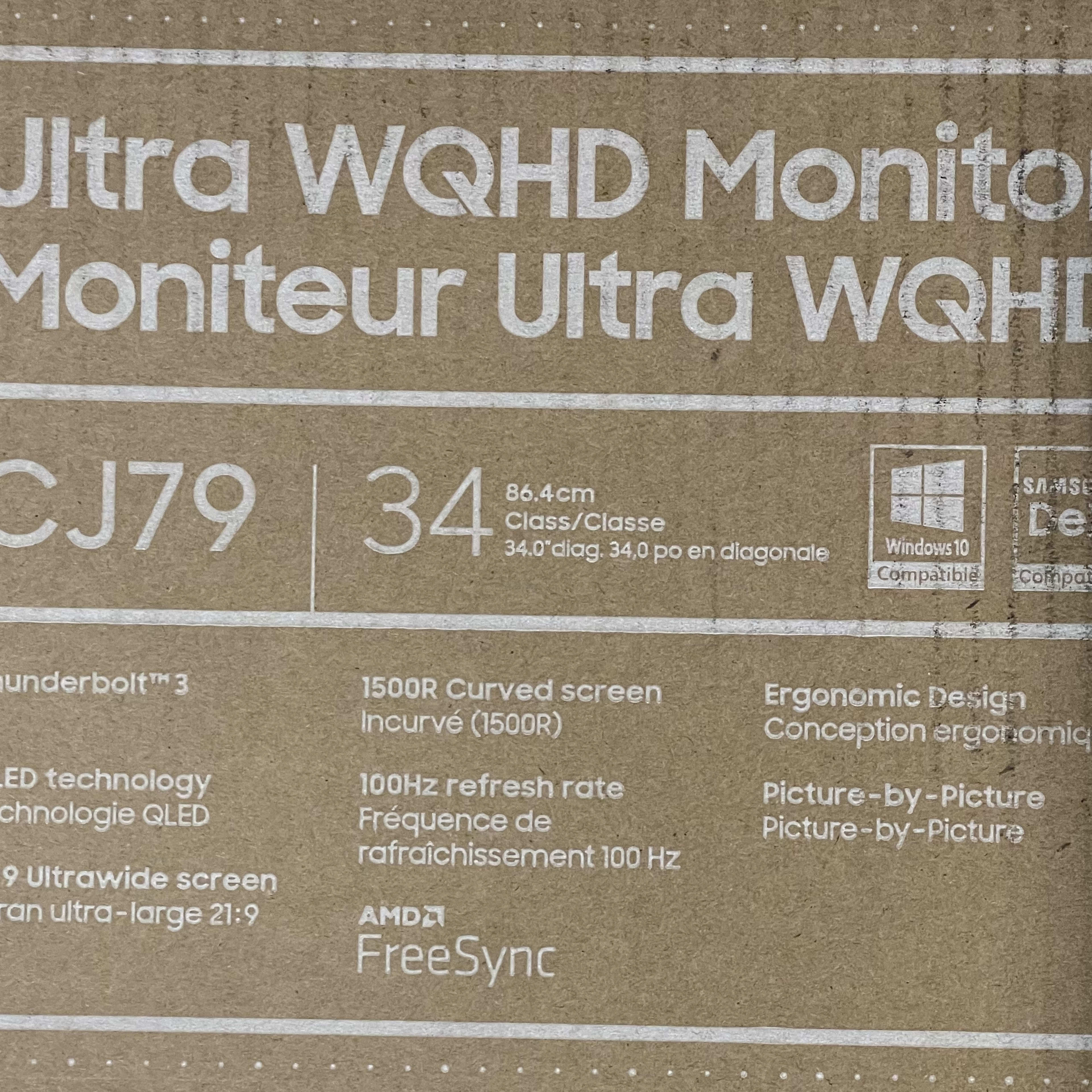 34 QLED Ultra WQHD 21:9 Curved Monitor with ThunderboltTM 3