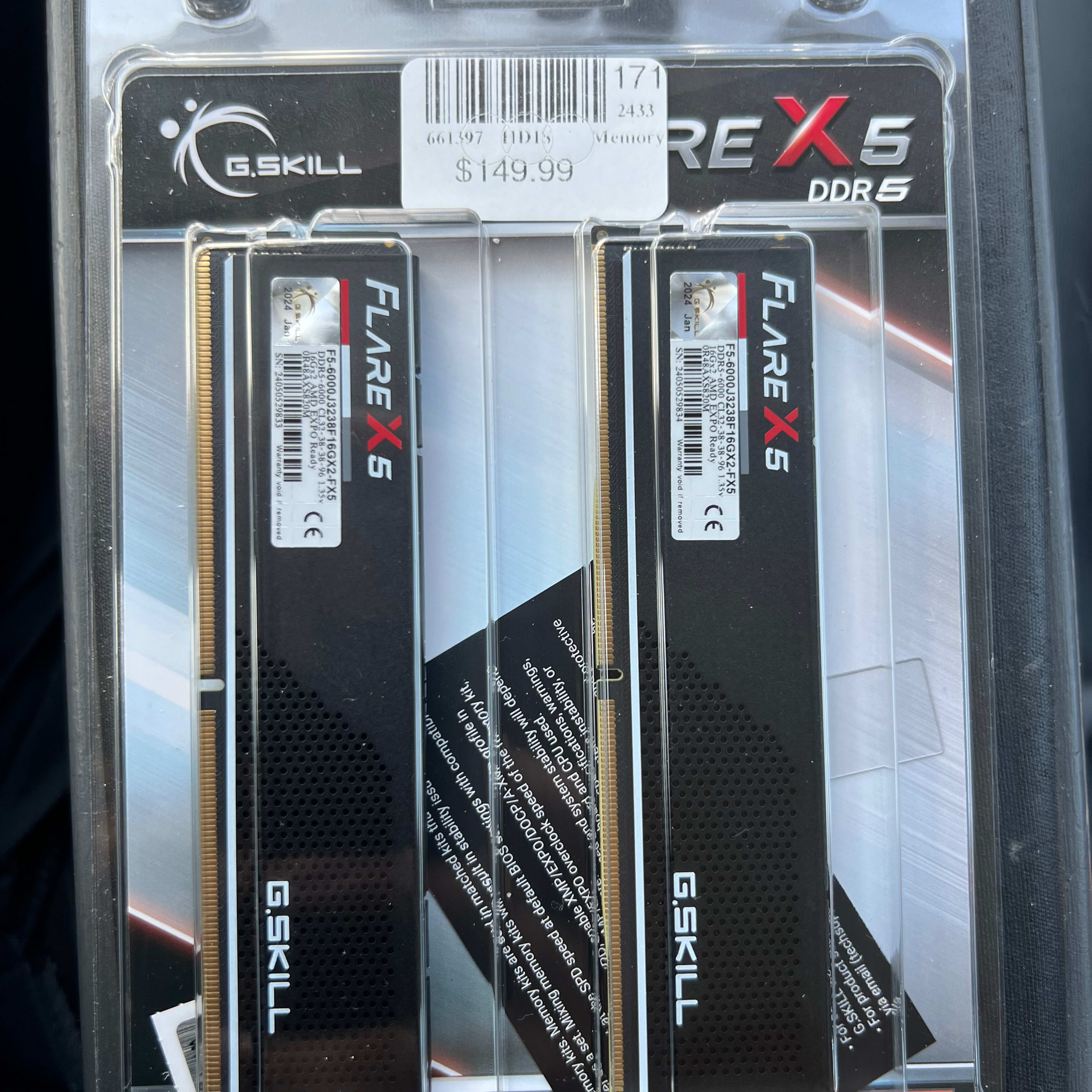 G Skill Flare X5 DDR5 6000MHz 32GB (2x16)