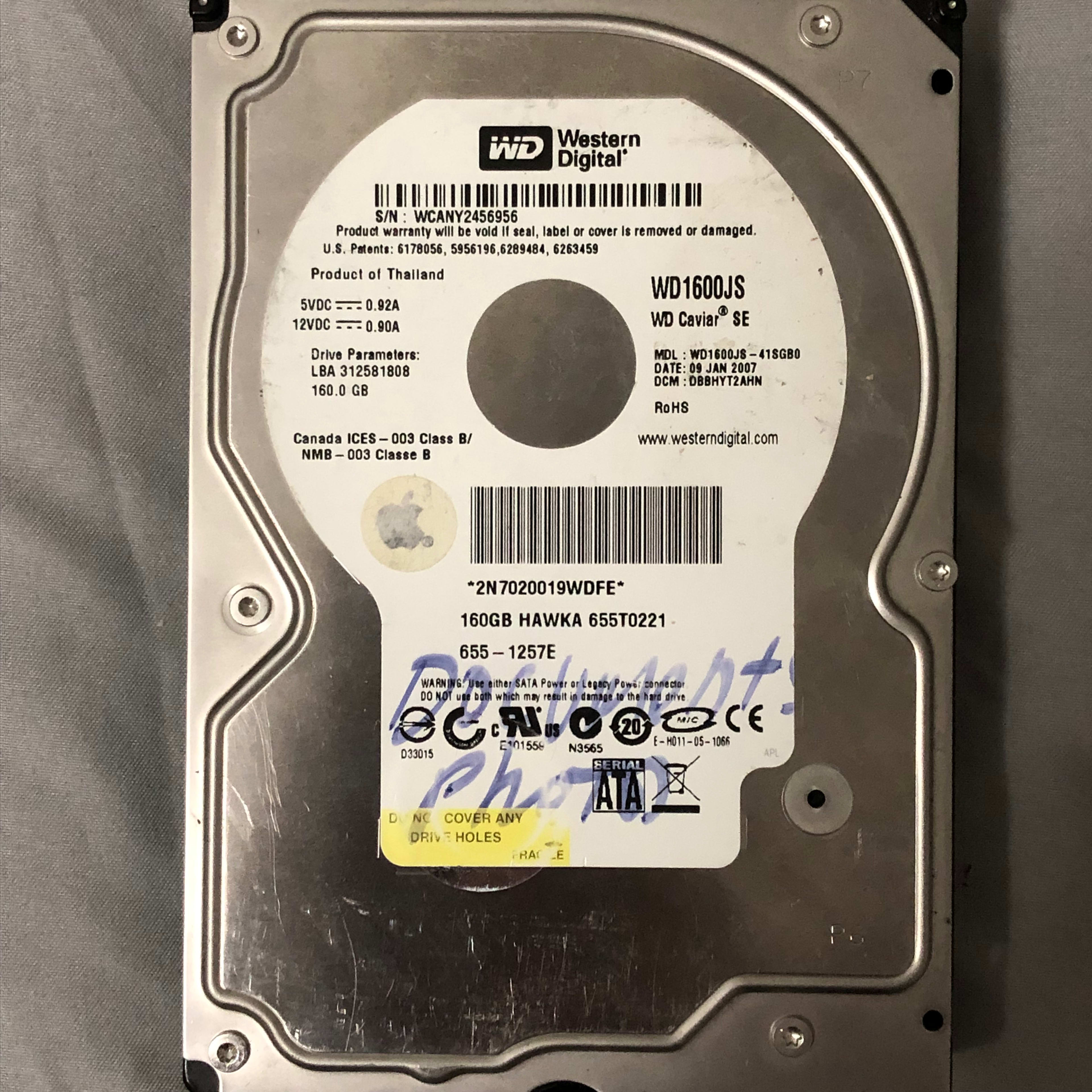 (LOT 3) 160GBx2 + 80GB SATA HDD