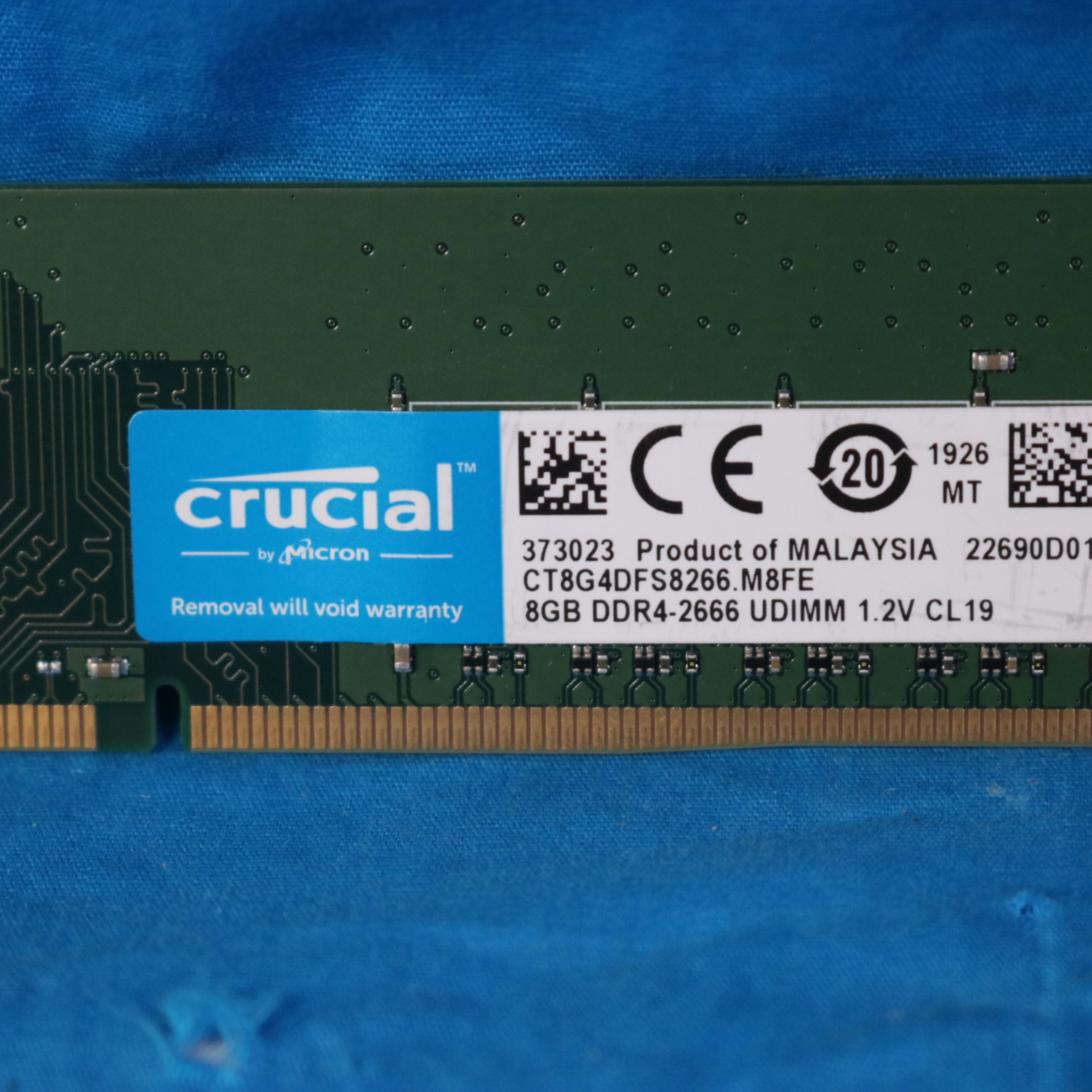 16GB Kit of 2666mhz Crucial DDR4 Desktop DIMM Memory Sticks (2x 8GB) - 4730755079