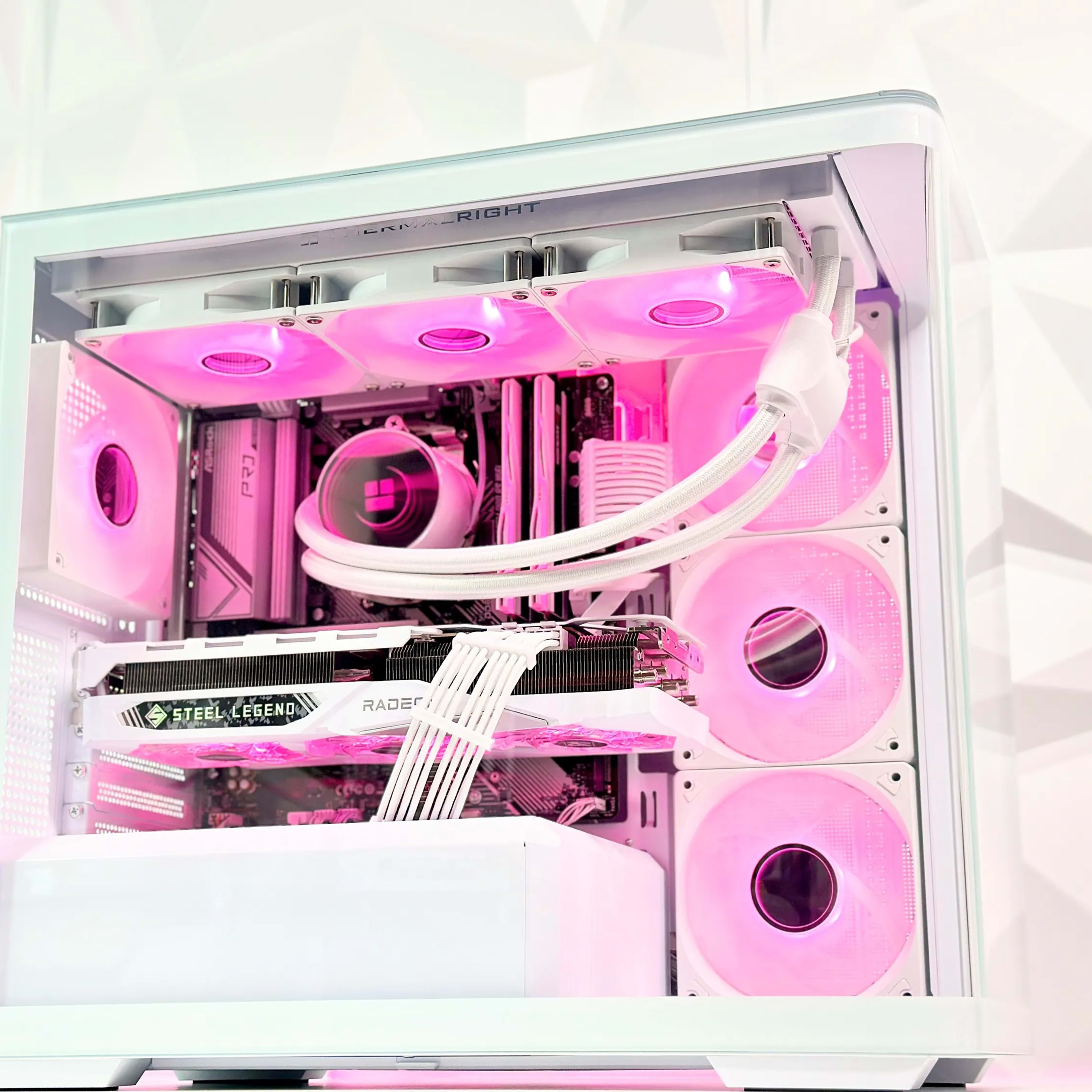 🤍👁️‍🗨️Liquid Cooled Gaming PC◊AMD RX 7800 XT 16GB◊AMD Ryzen 5 7500F◊32GB DDR5◊1TB SSD