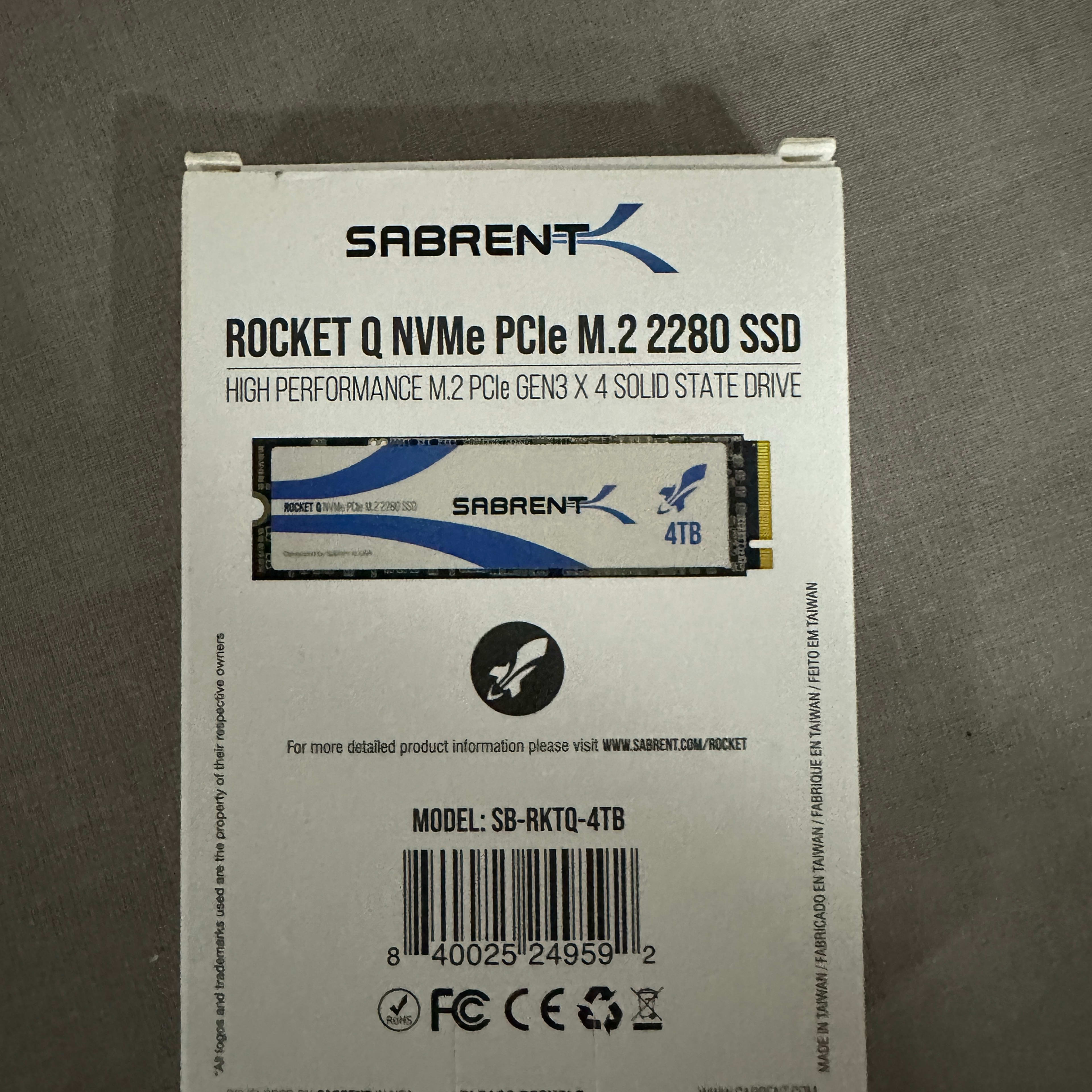 SABRENT Rocket Q 4TB NVMe PCIe M.2 2280
