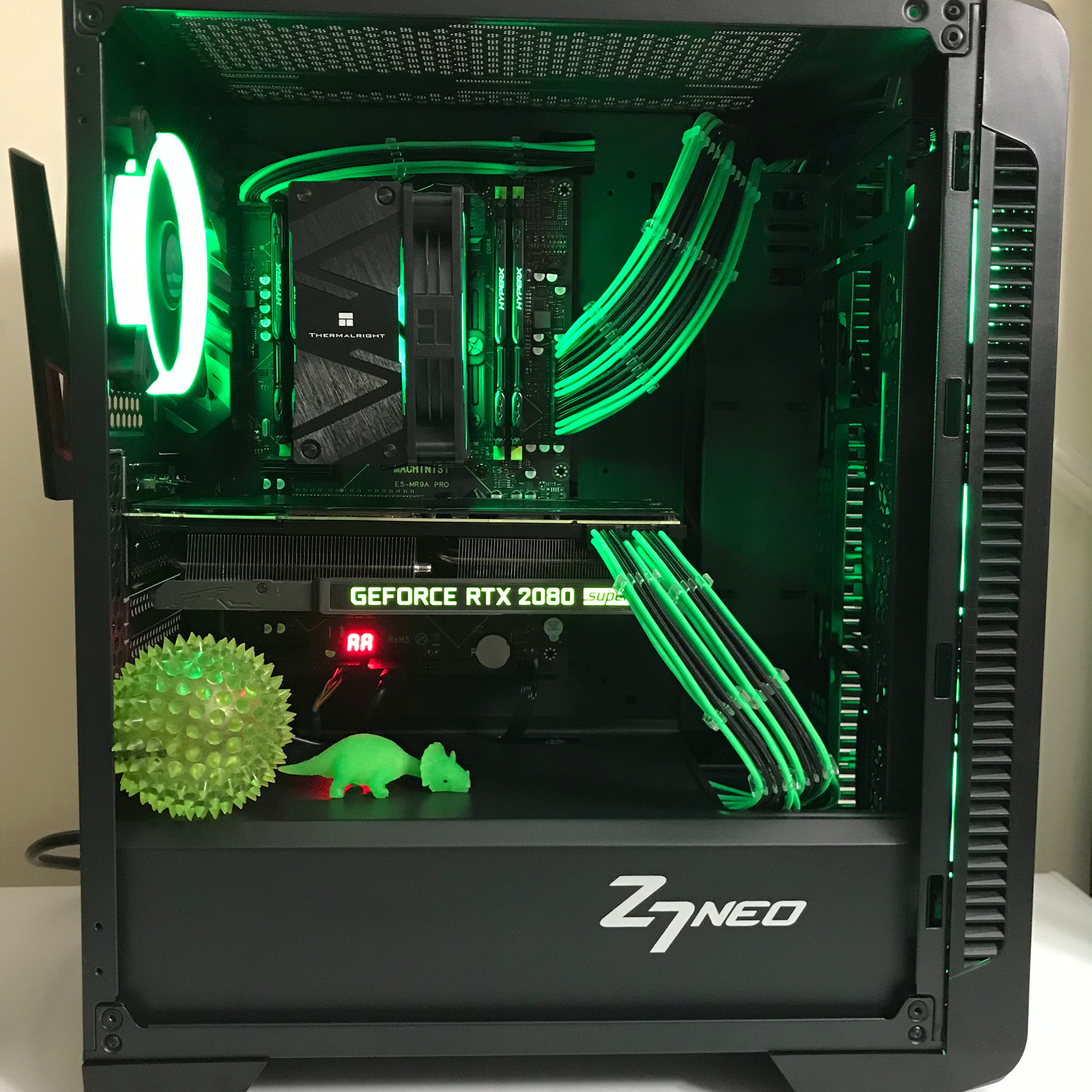 RTX 2080 Super Mean Green 16 core Xeon Streaming/Gaming/ContentCreator PC 64GB DDR4 1TB NVMe RGB