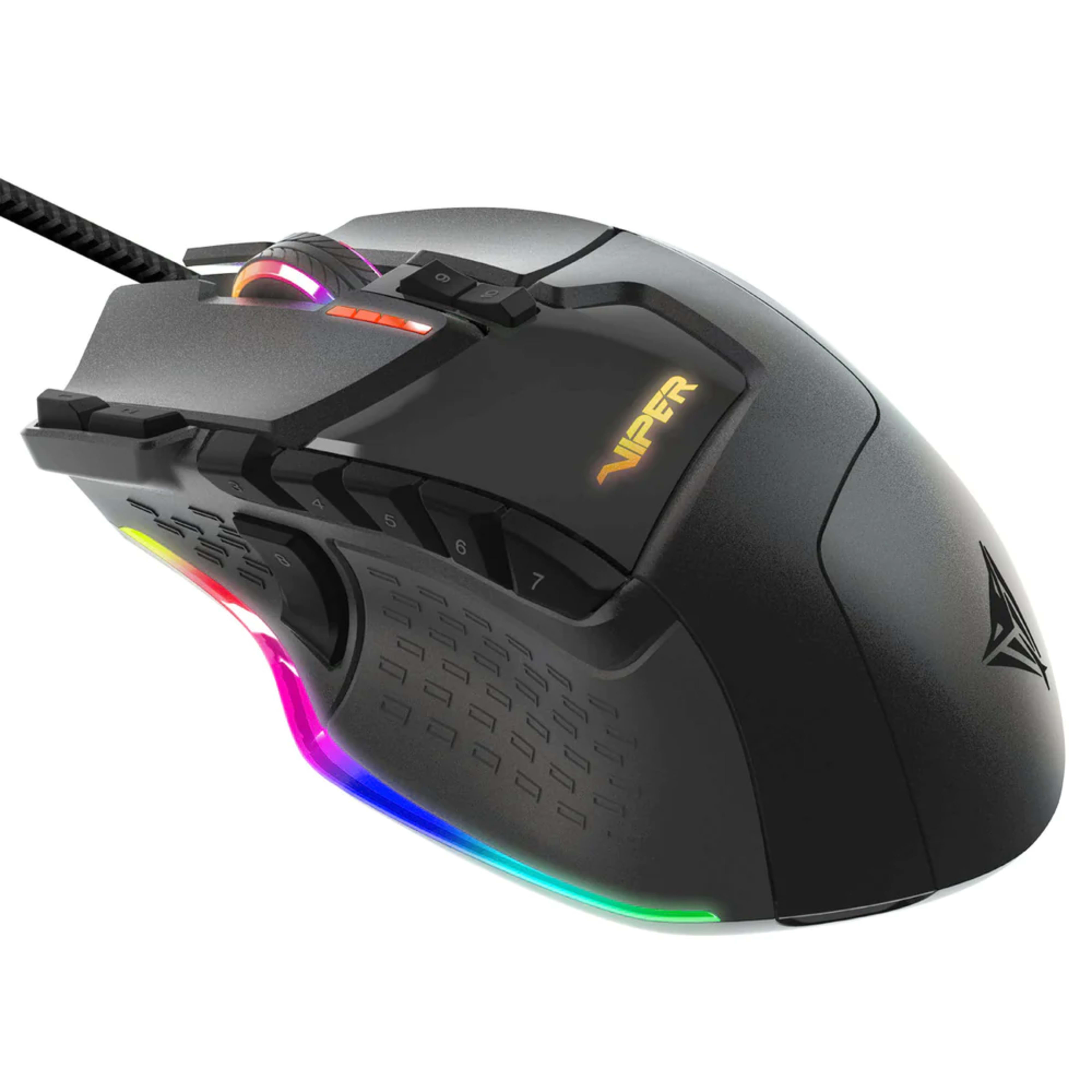 Patriot Viper V570 Black Out Gaming Mouse - 12,000 DPI | Braided Cable & Ceramic Foot Pads