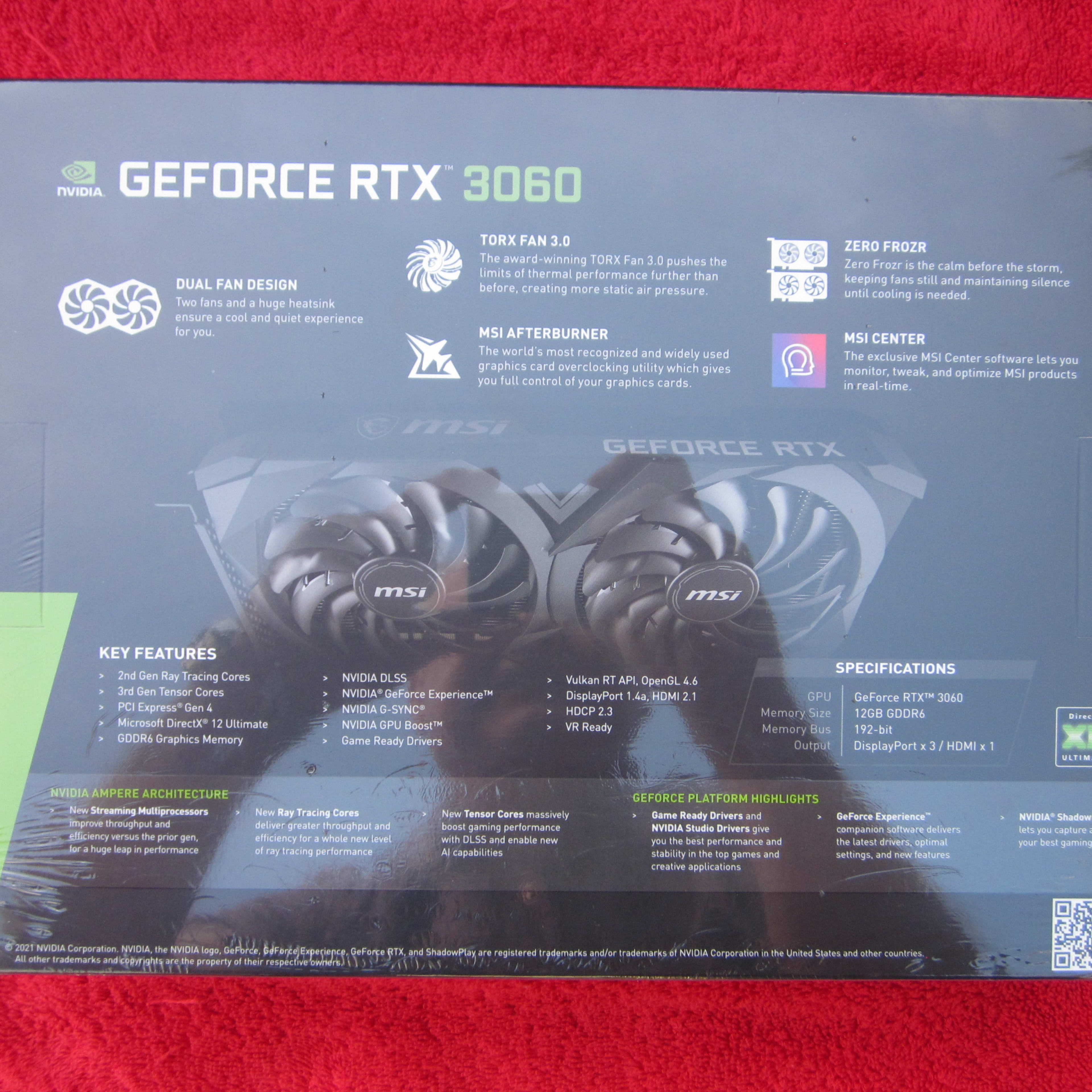 NEW! MSI NVIDIA RTX 3060 12GB Ventus 2X OC PCIe 4.0 Video Card