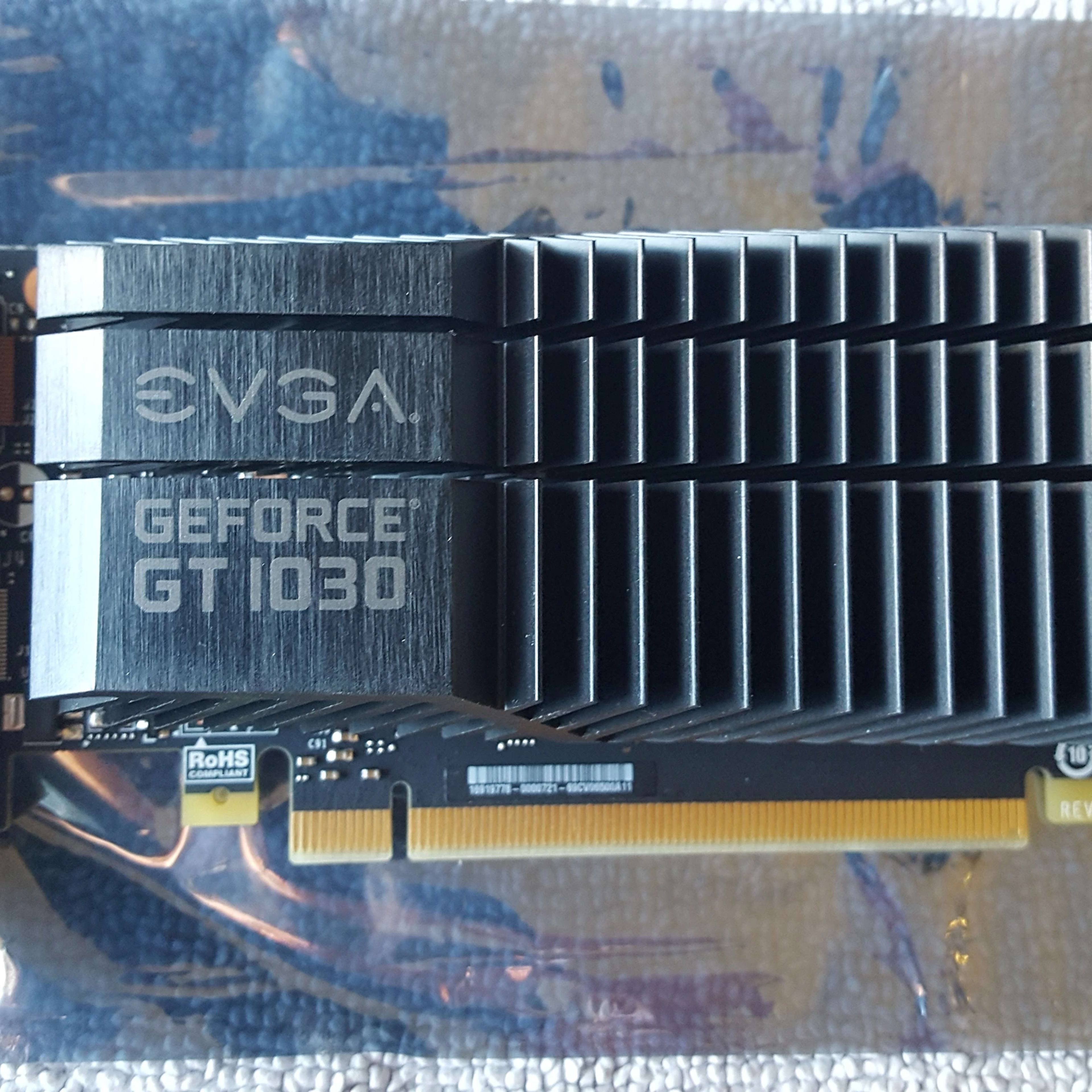 EVGA Geforce GT 1030 2GB GDDR5 - low profile & full height brackets included, used - like new