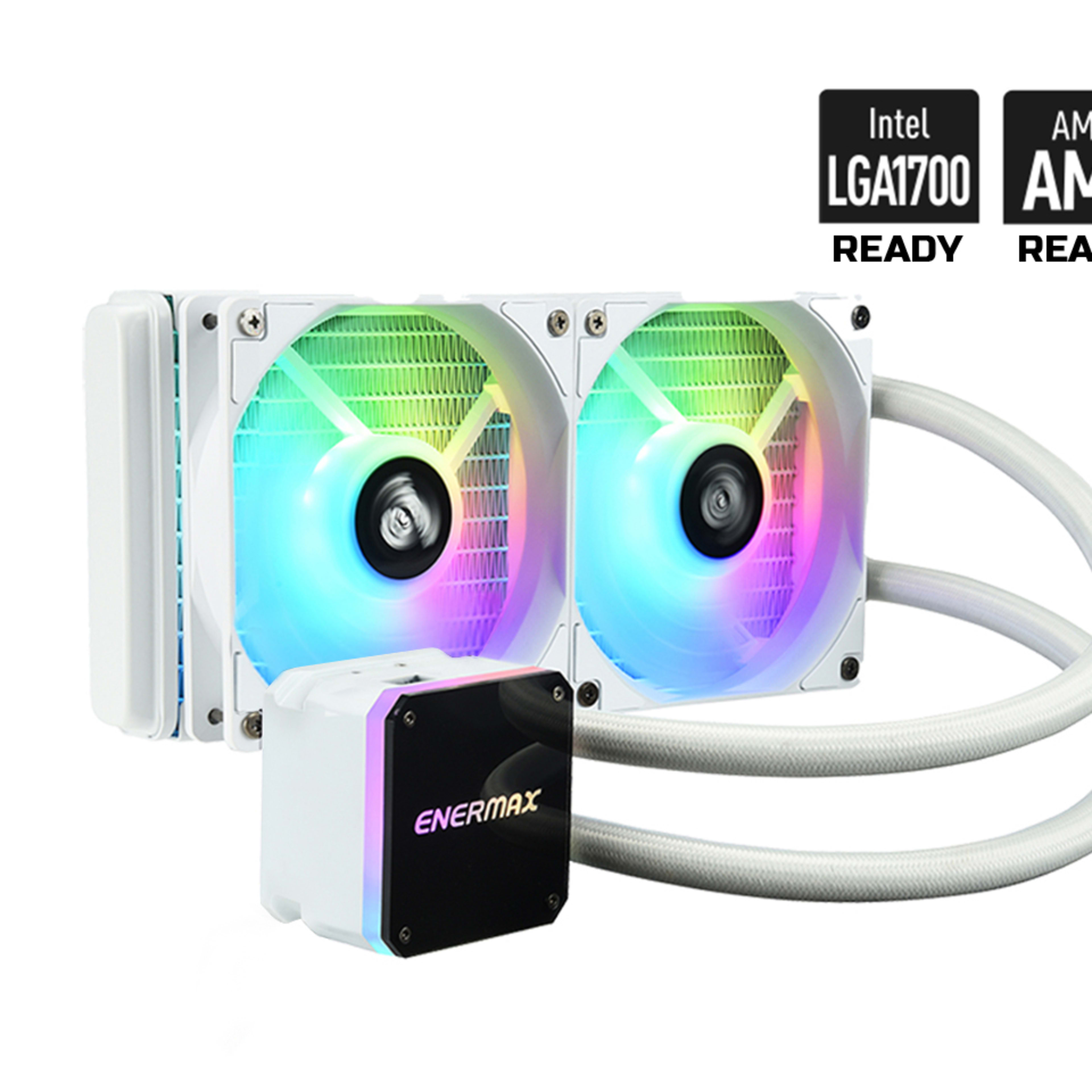 Enermax LIQMAX III 240mm ARGB AIO CPU Liquid Cooler White - LGA 1700 & AM5 Ready