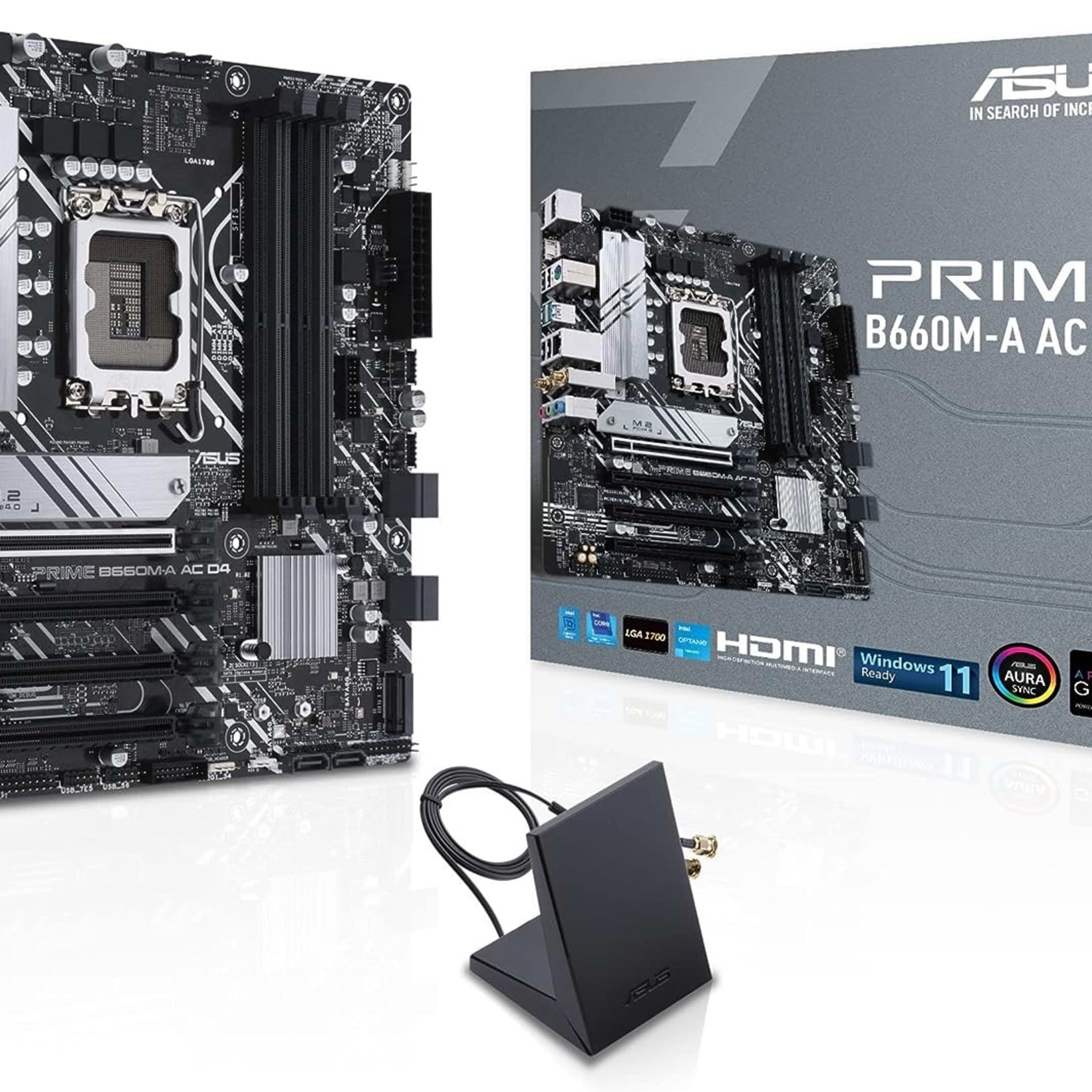 ASUS Prime B660M-A AC D4 LGA 1700(Intel 12th, 13th and 14th Gen) mATX Motherboard