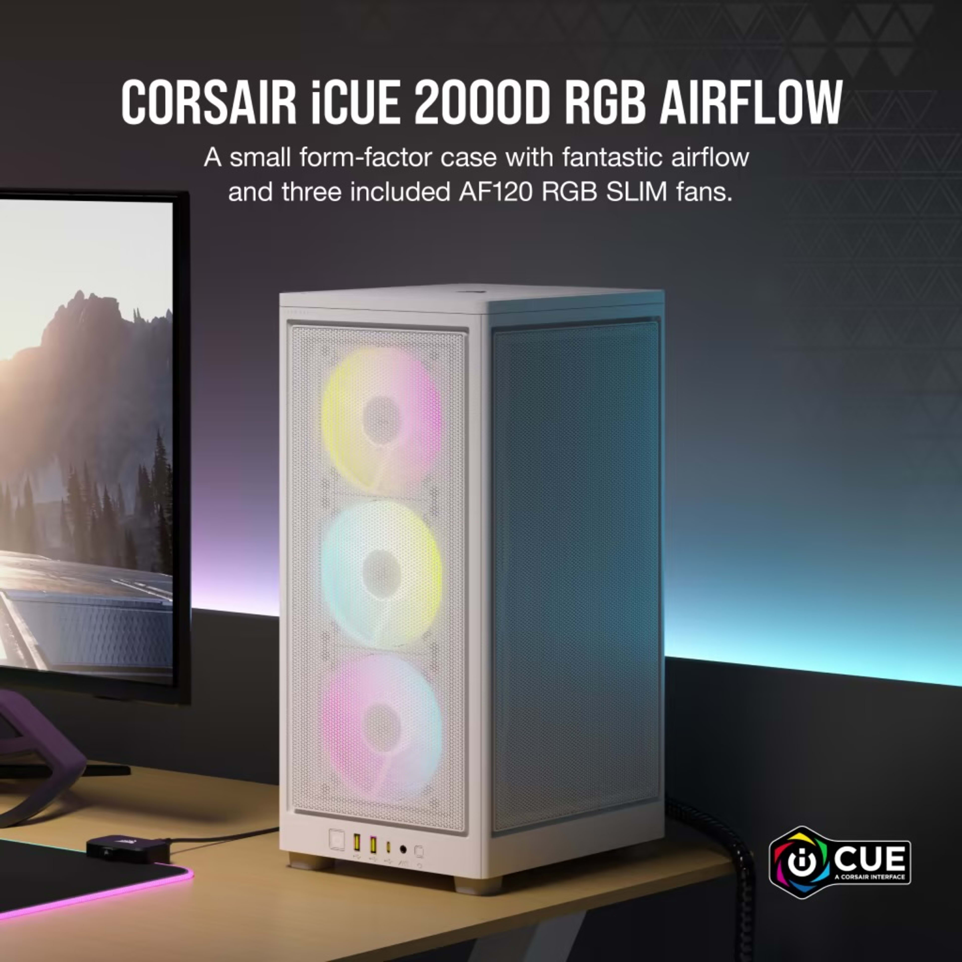 2000D RGB AIRFLOW Mini-ITX PC Case - White