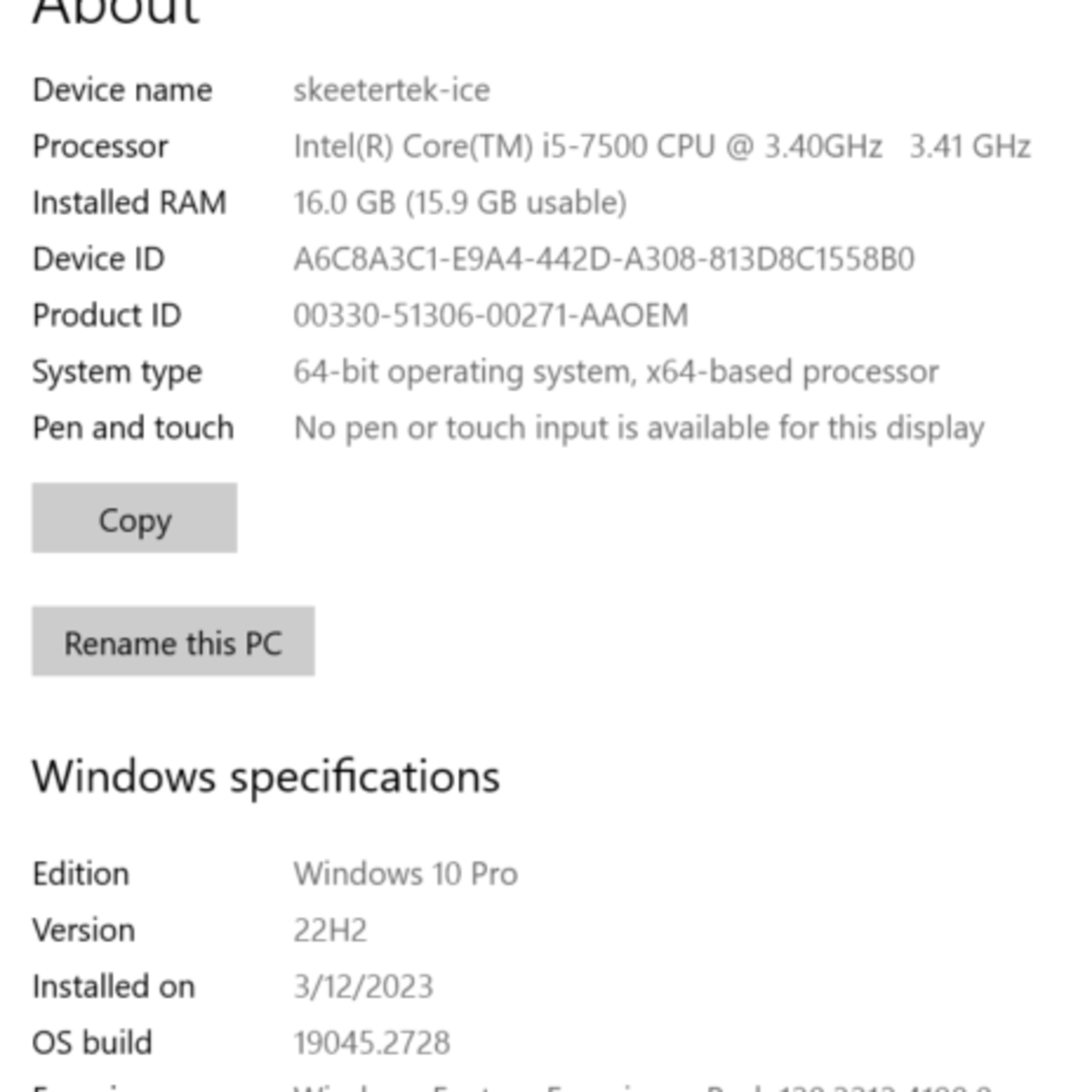 Custom ProDesk 600 G3-2xSSD (256 OS/1Tb Storage) i5-7500, 16 Custom ProDesk 600 G3-2xSSD (256 OS/1Tb Storage) i5-7500, 16