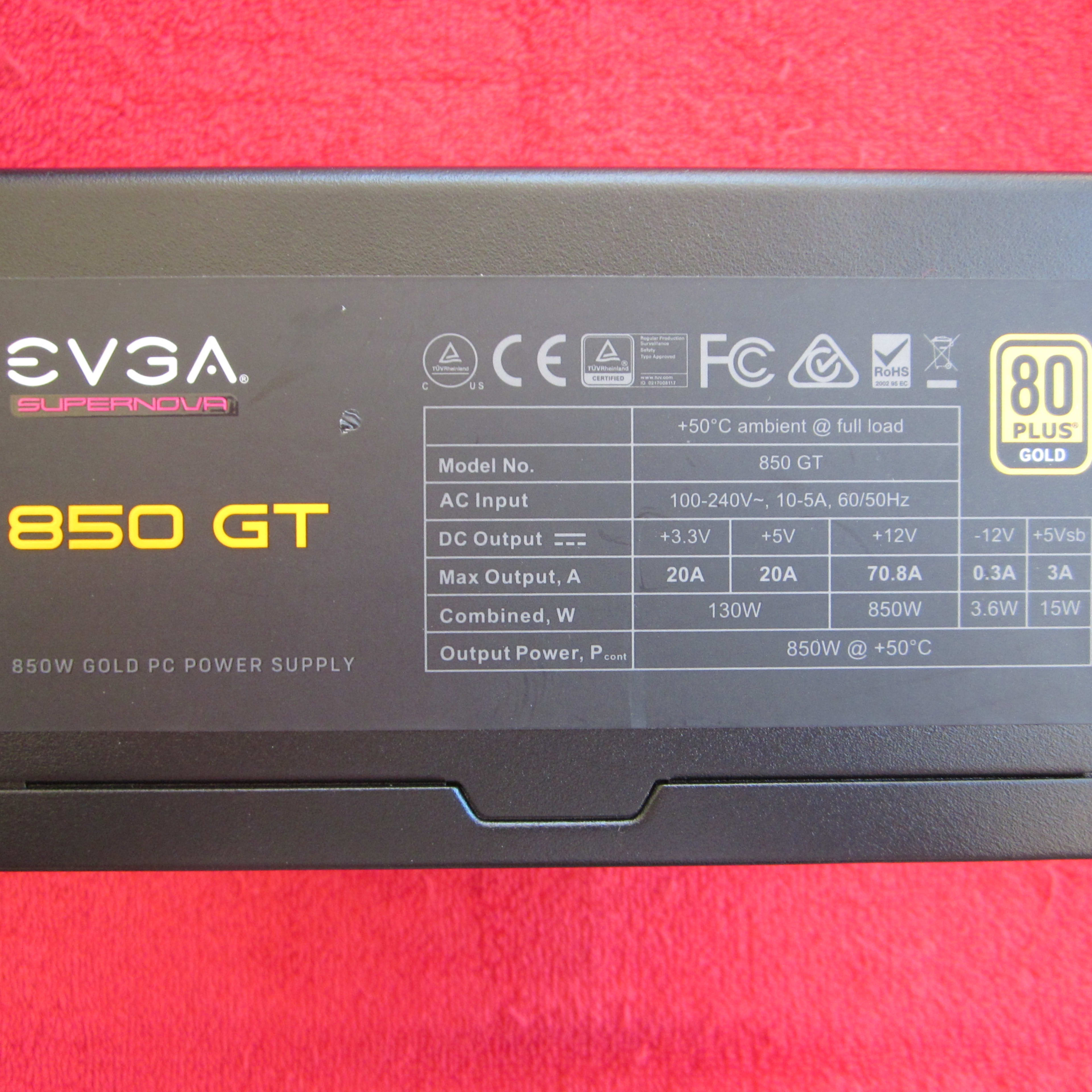 EVGA SuperNOVA 850 GT 850W 80 Plus Gold Fully Modular Power Supply