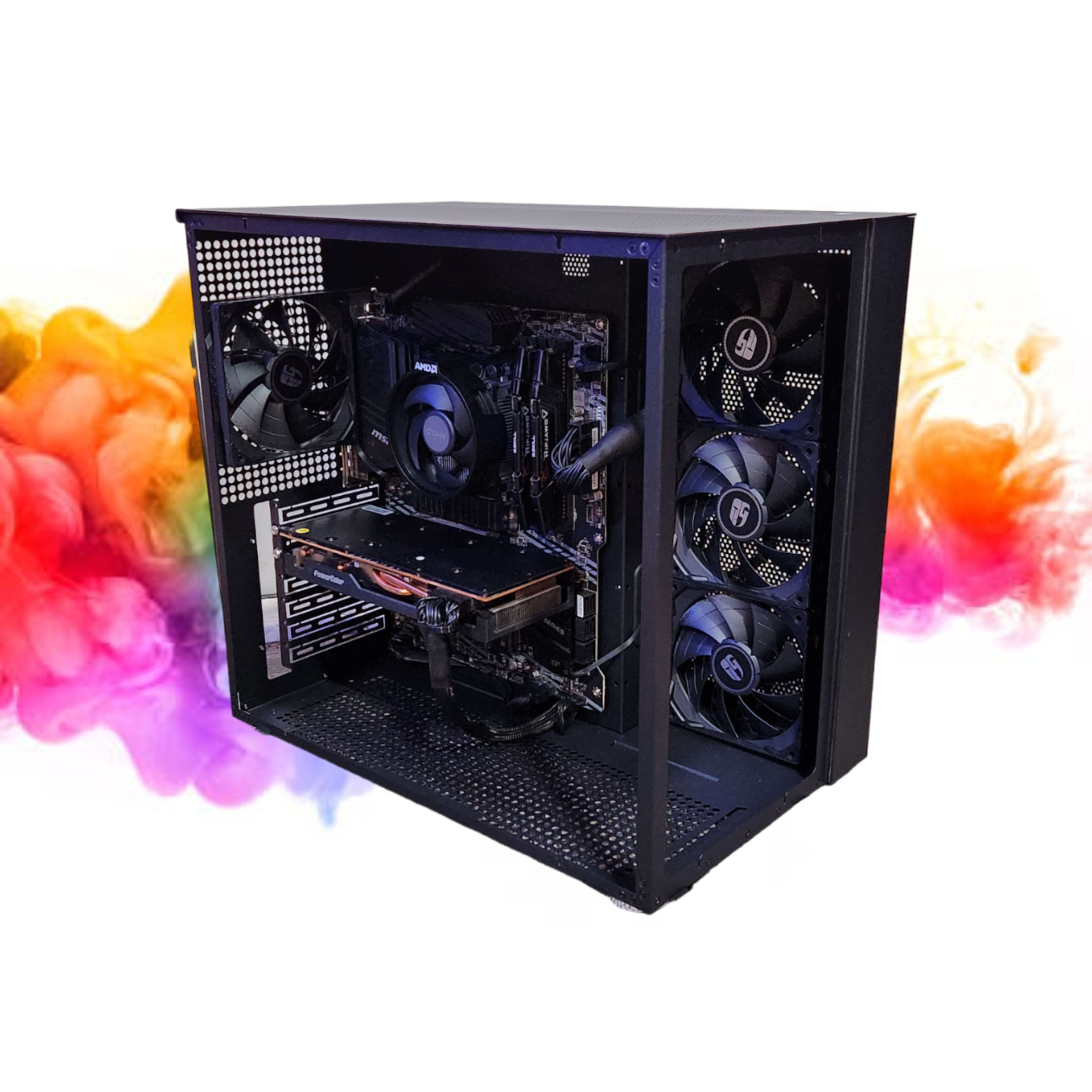 SALE: RX 6700 XT + Ryzen 5 5500 + 32GBs DDR4 RAM + 1TB SSD + 4 Fans ( No RGB Black Gaming PC )