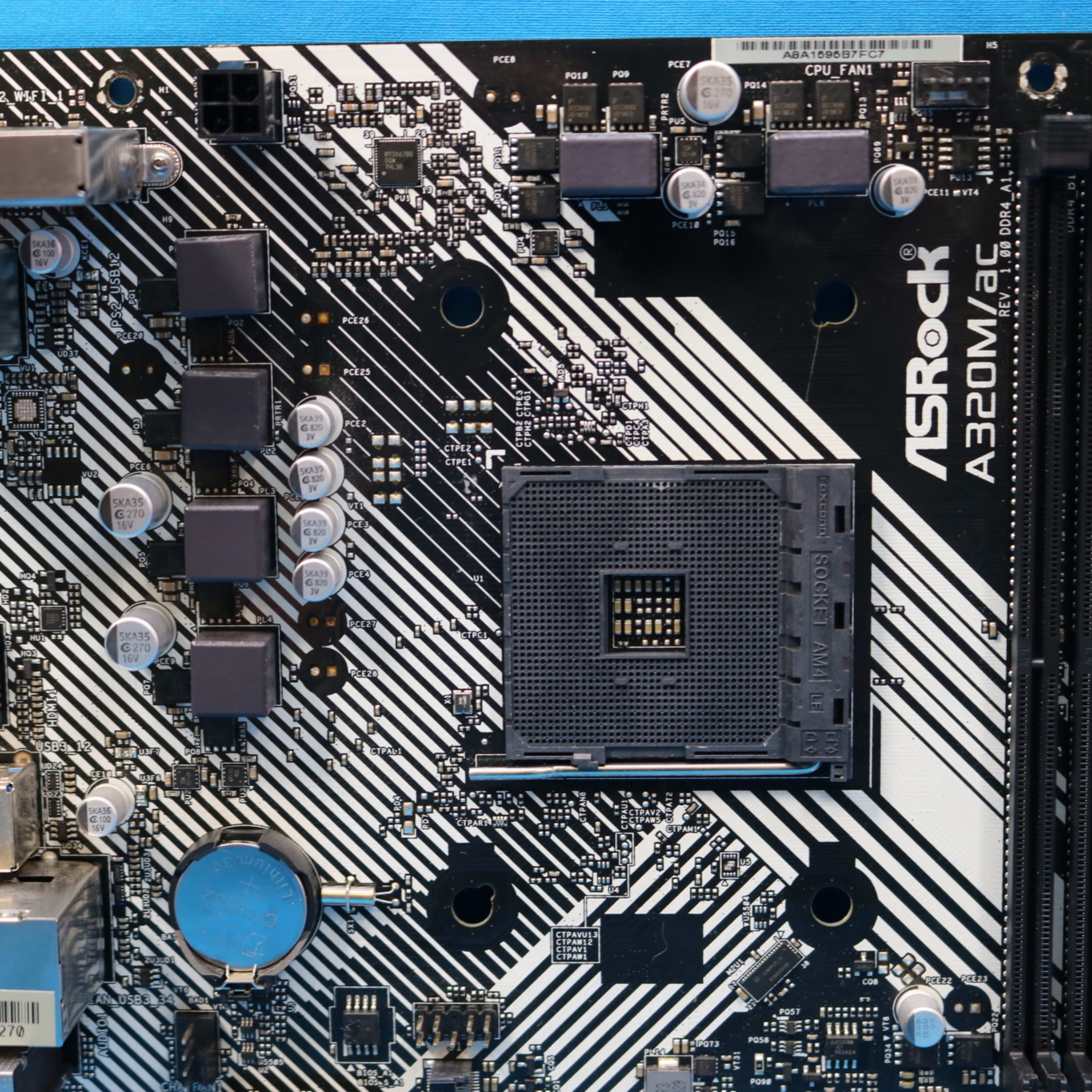 *Newest BIOS* ASRock A320M/ac AMD Socket AM4 MicroATX DDR4 Desktop Motherboard No I/O Shield