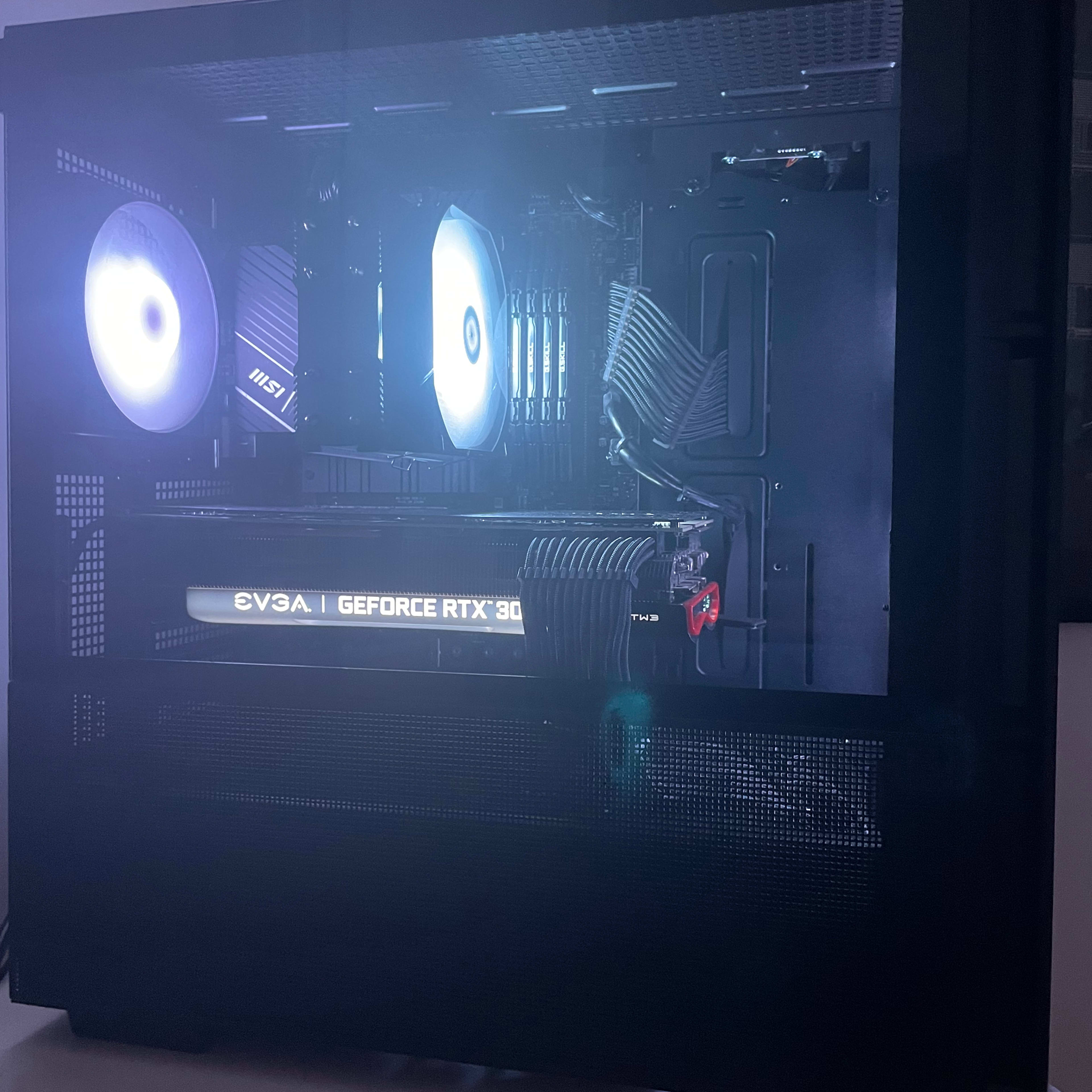 💙🤍RTX 3080 | 12600KF | 32GB | 1TB M.2 | Windows 11 Home | BLACK Gaming PC🤍💙