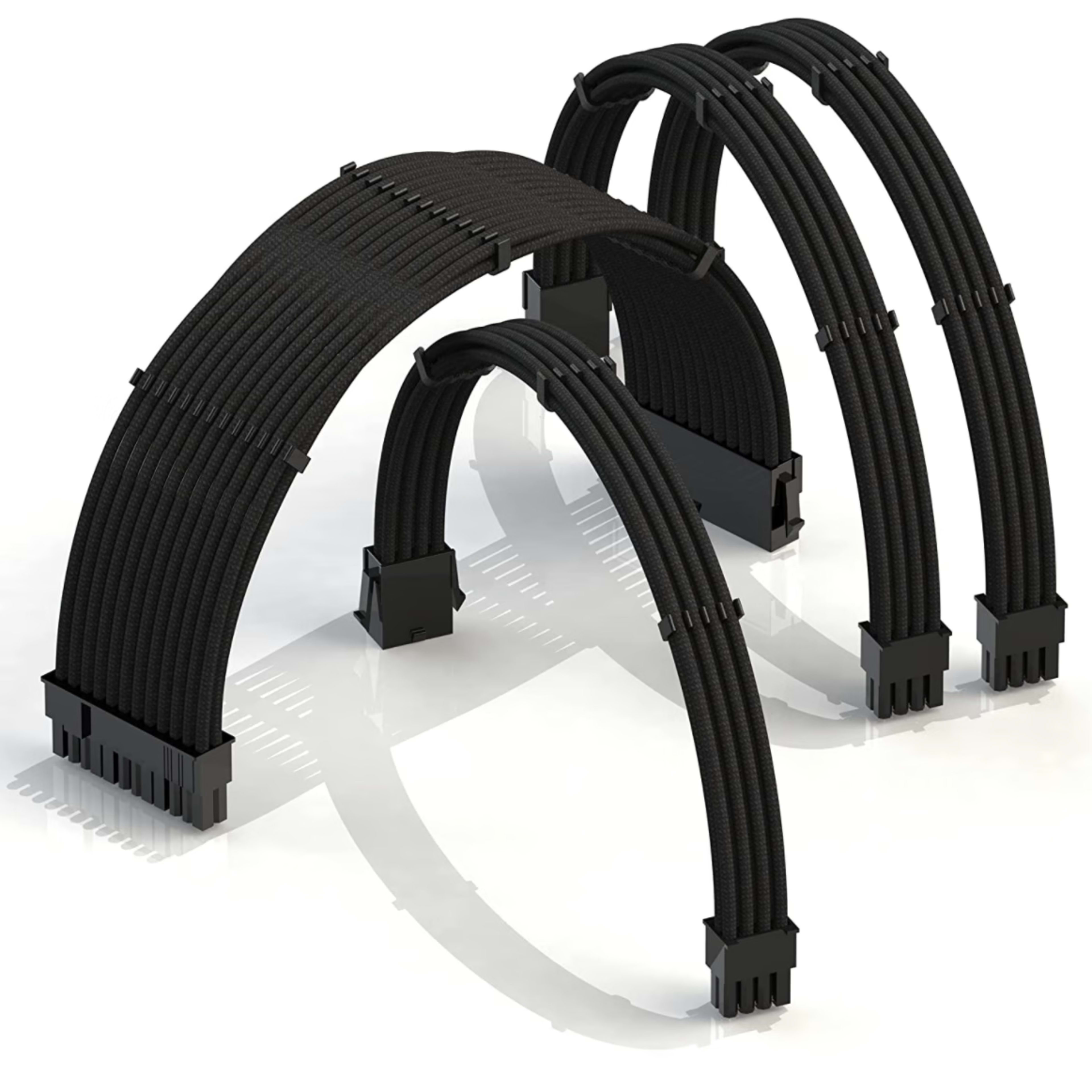 Black LINKUP 30cm PSU Cable Extensions